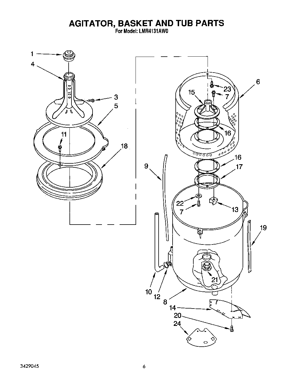 04 - AGITATOR, BASKET AND TUB