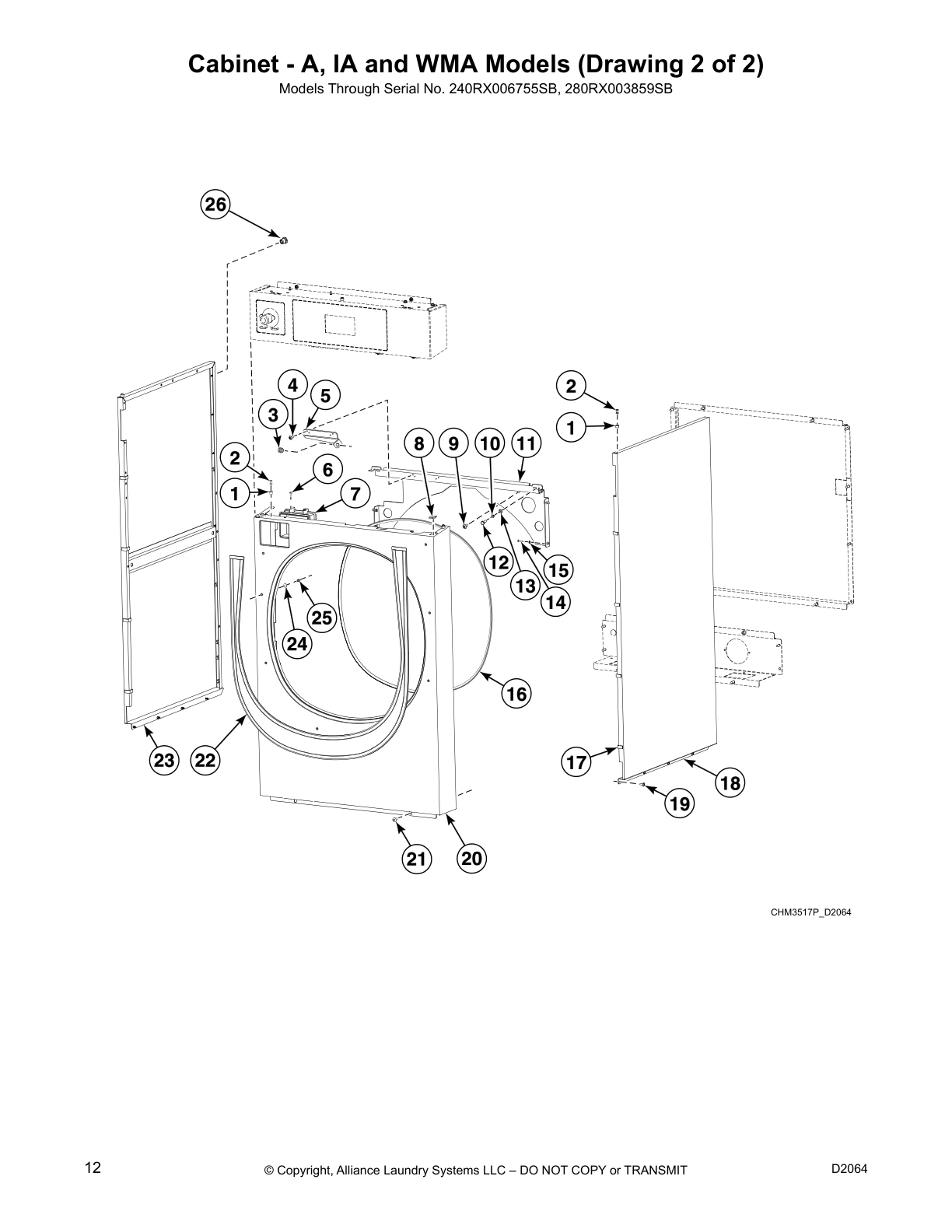Cabinet - A, IA and WMA Models (Drawing 2 of 2)