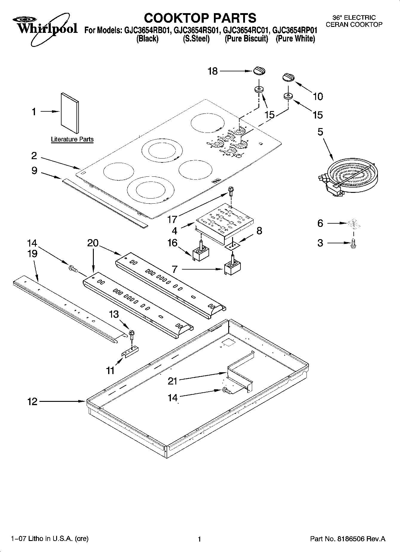 01 - COOKTOP PARTS, OPTIONAL PARTS