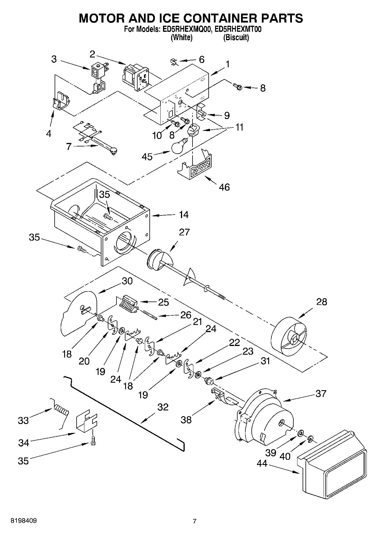 05 - MOTOR AND ICE CONTAINER PARTS