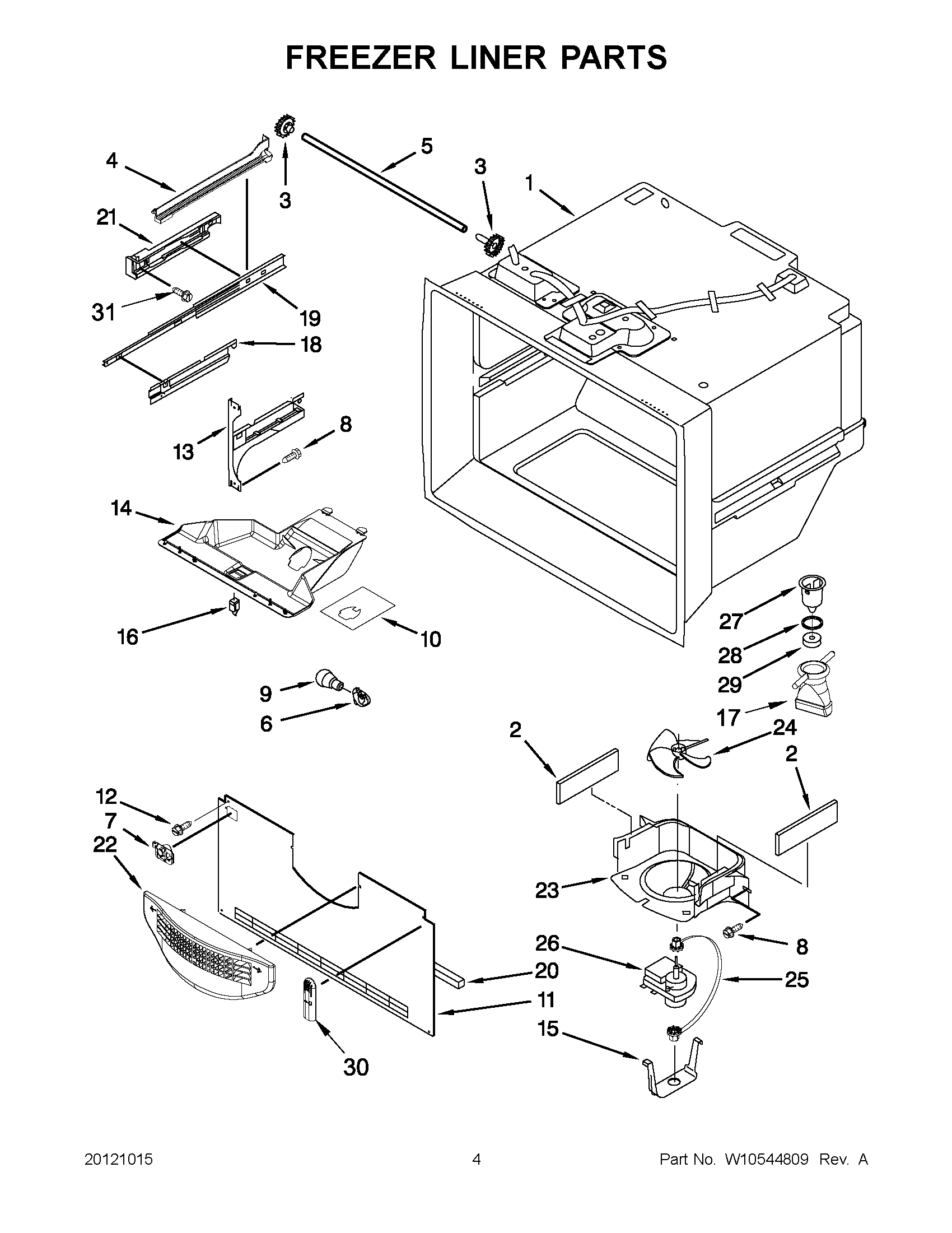 02 - FREEZER LINER PARTS