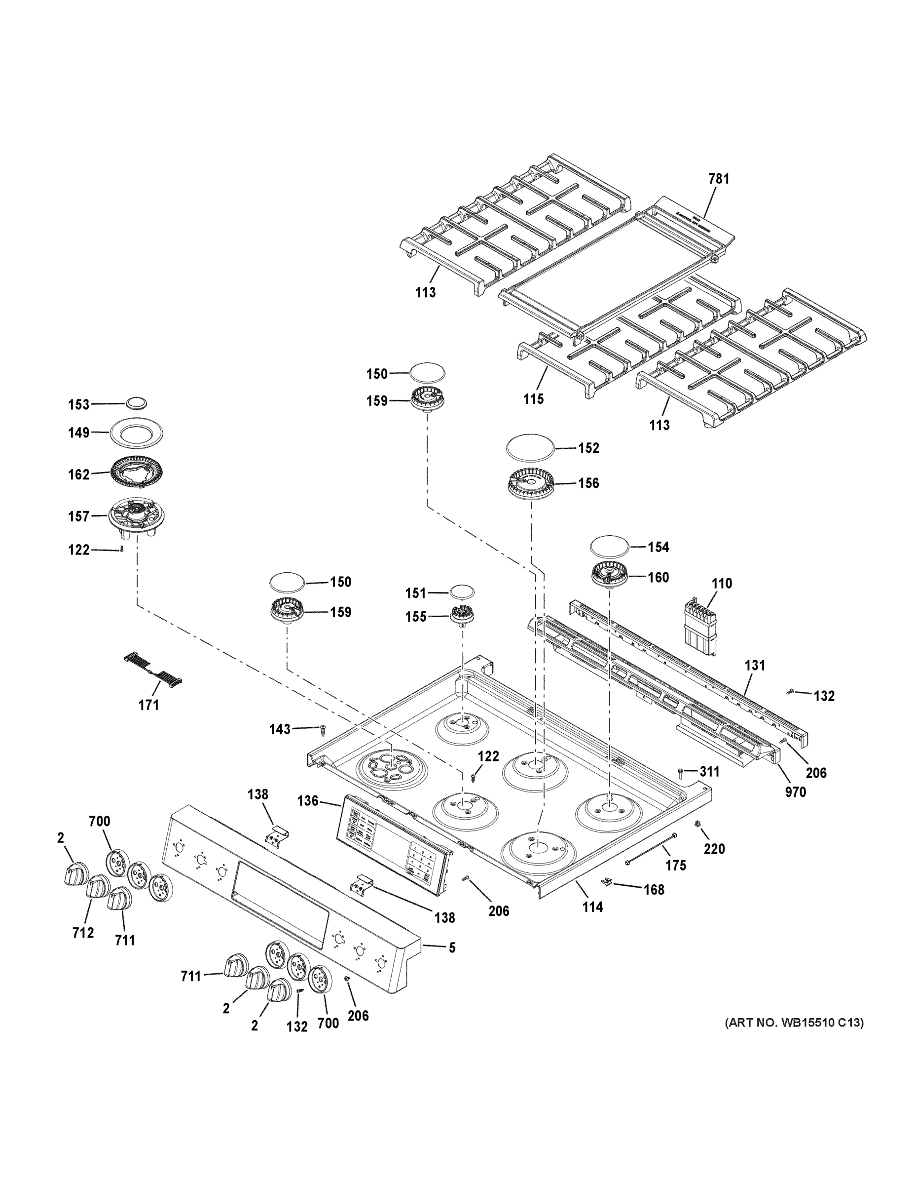 CONTROL PANEL & COOKTOP