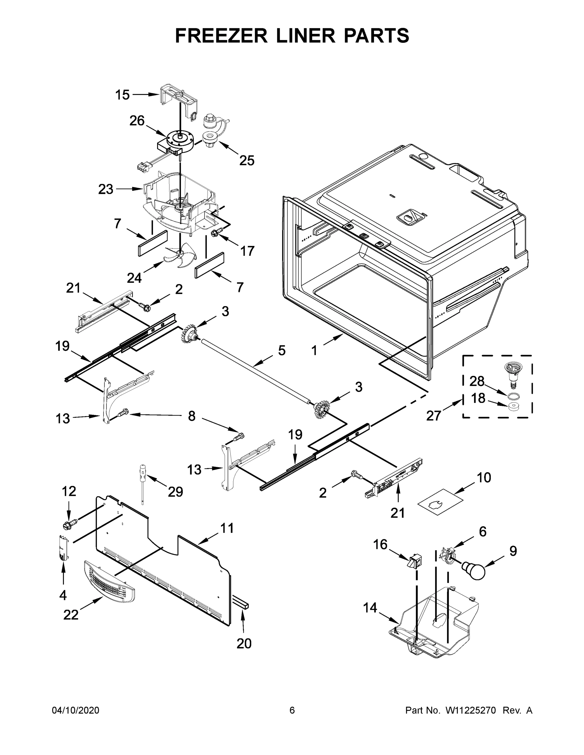 04 - FREEZER LINER PARTS