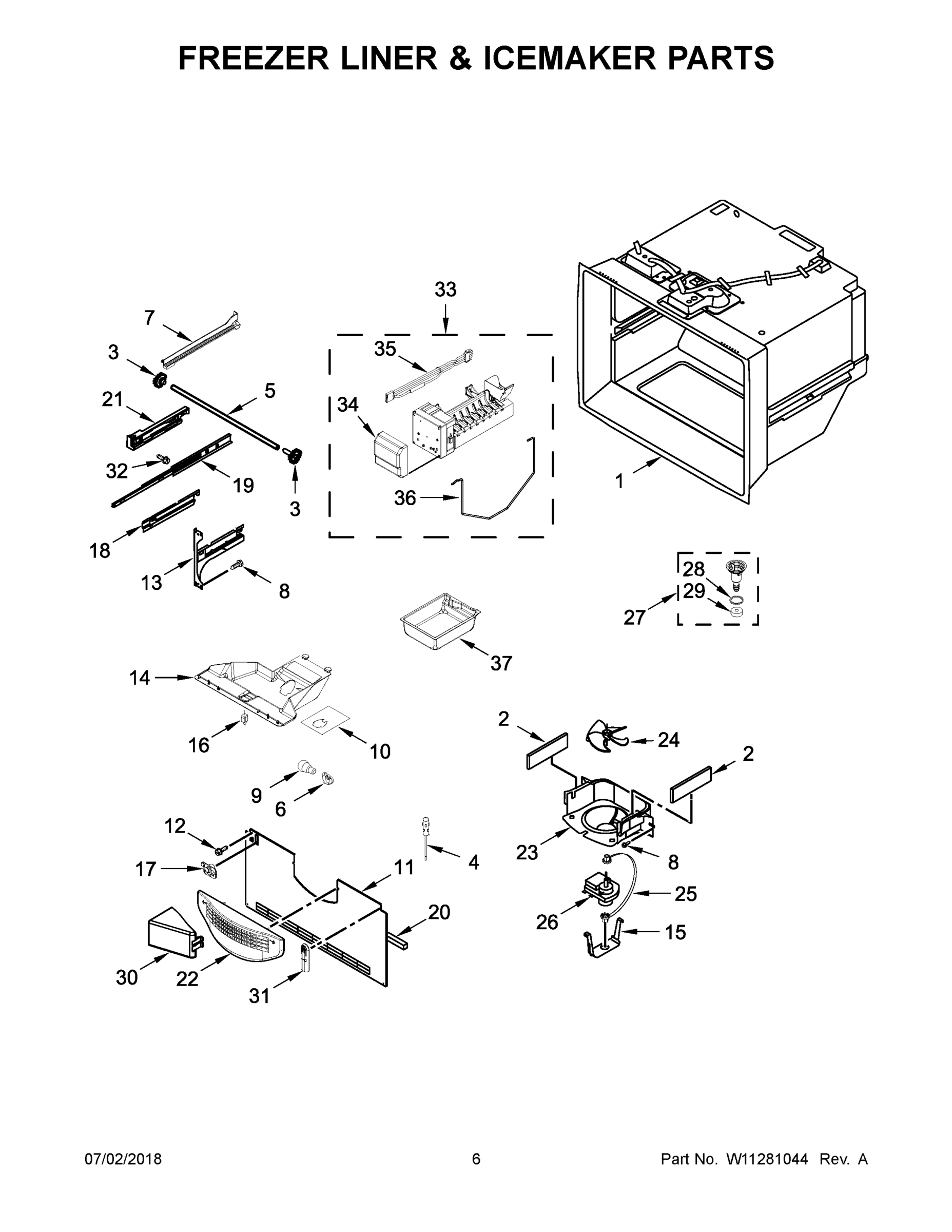 04 - FREEZER LINER & ICEMAKER PARTS