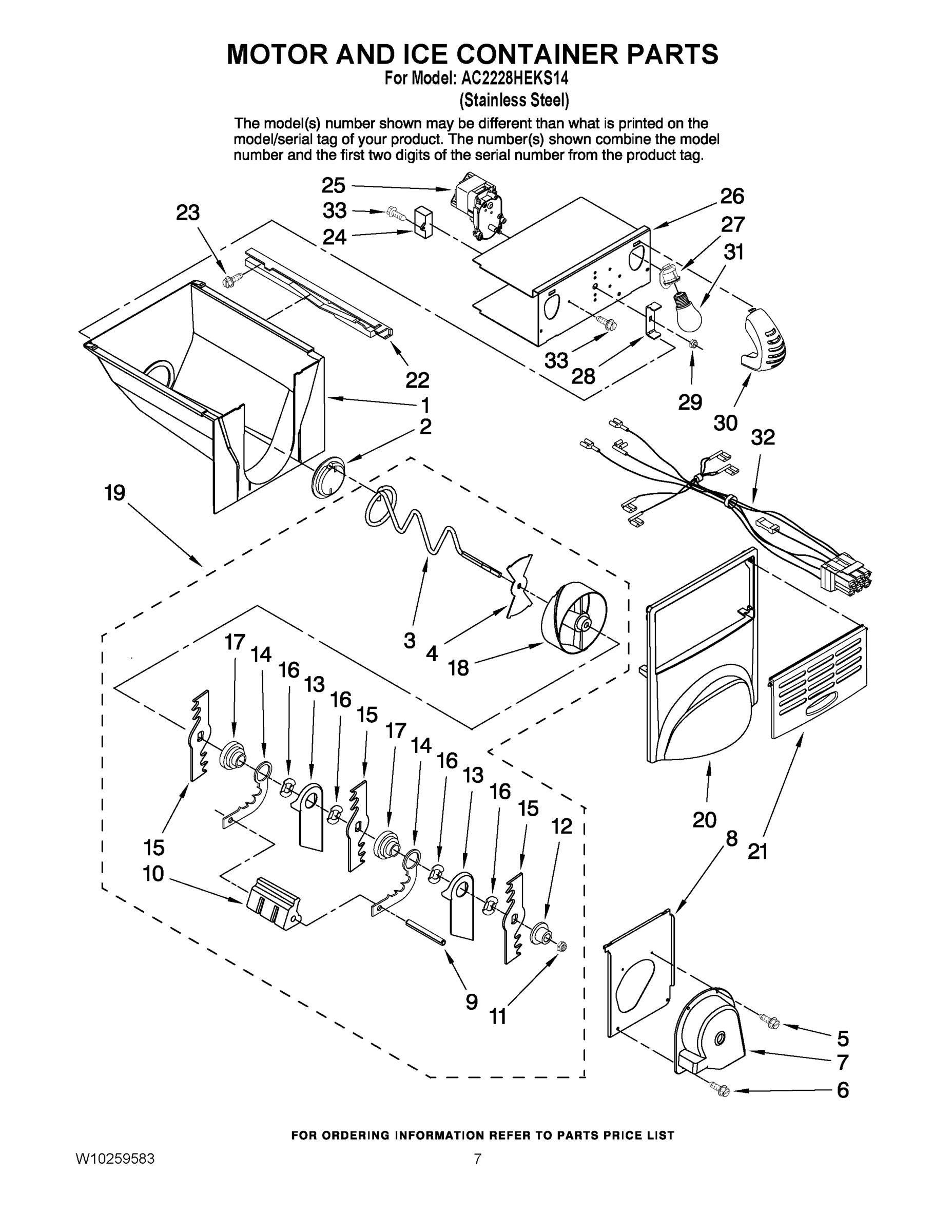 05 - MOTOR AND ICE CONTAINER PARTS