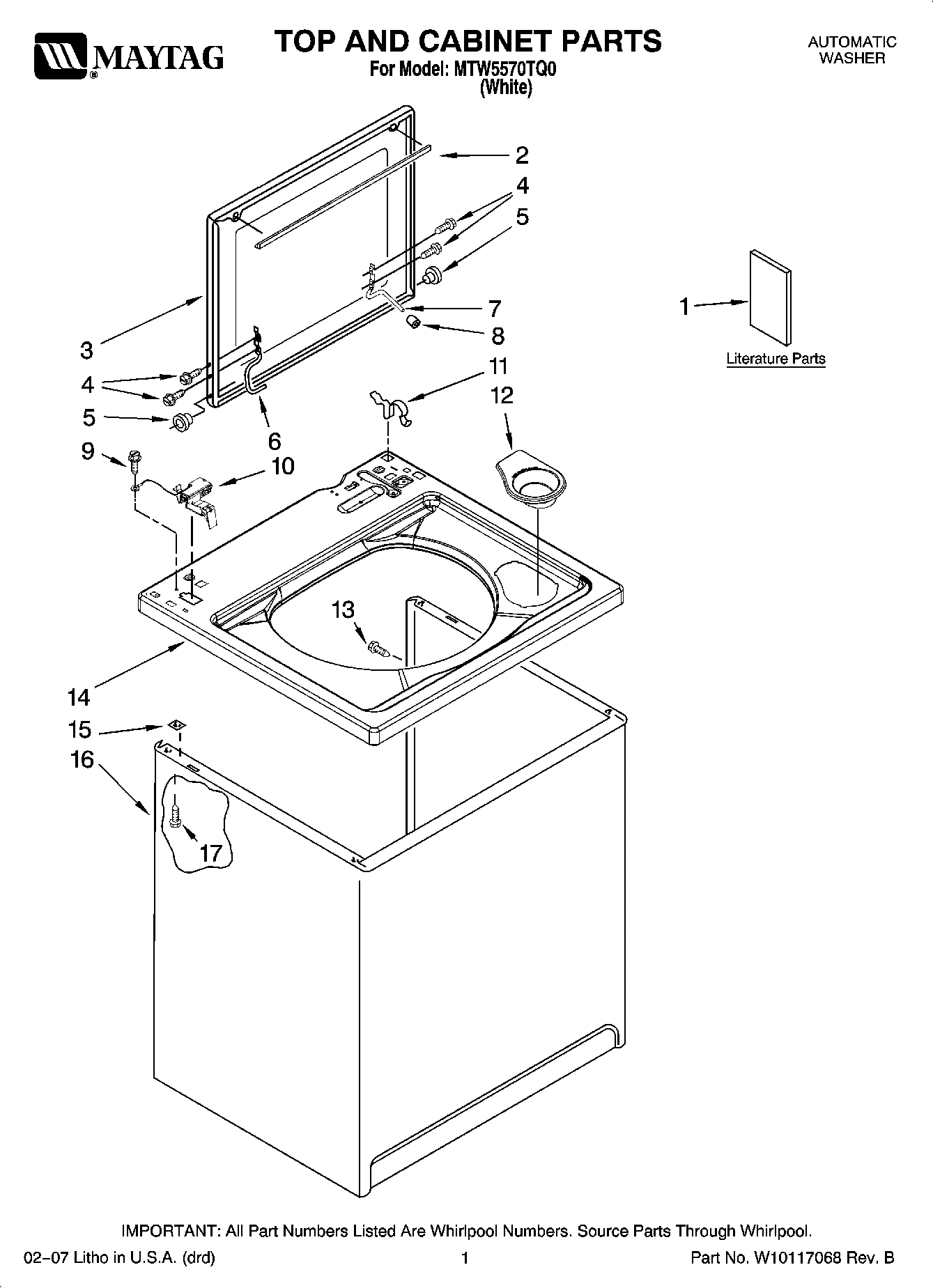 01 - TOP AND CABINET PARTS