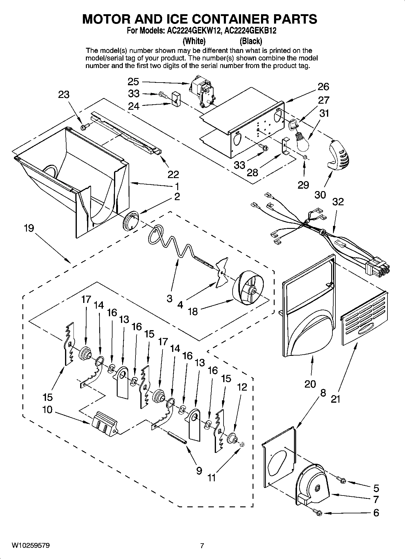 05 - MOTOR AND ICE CONTAINER PARTS