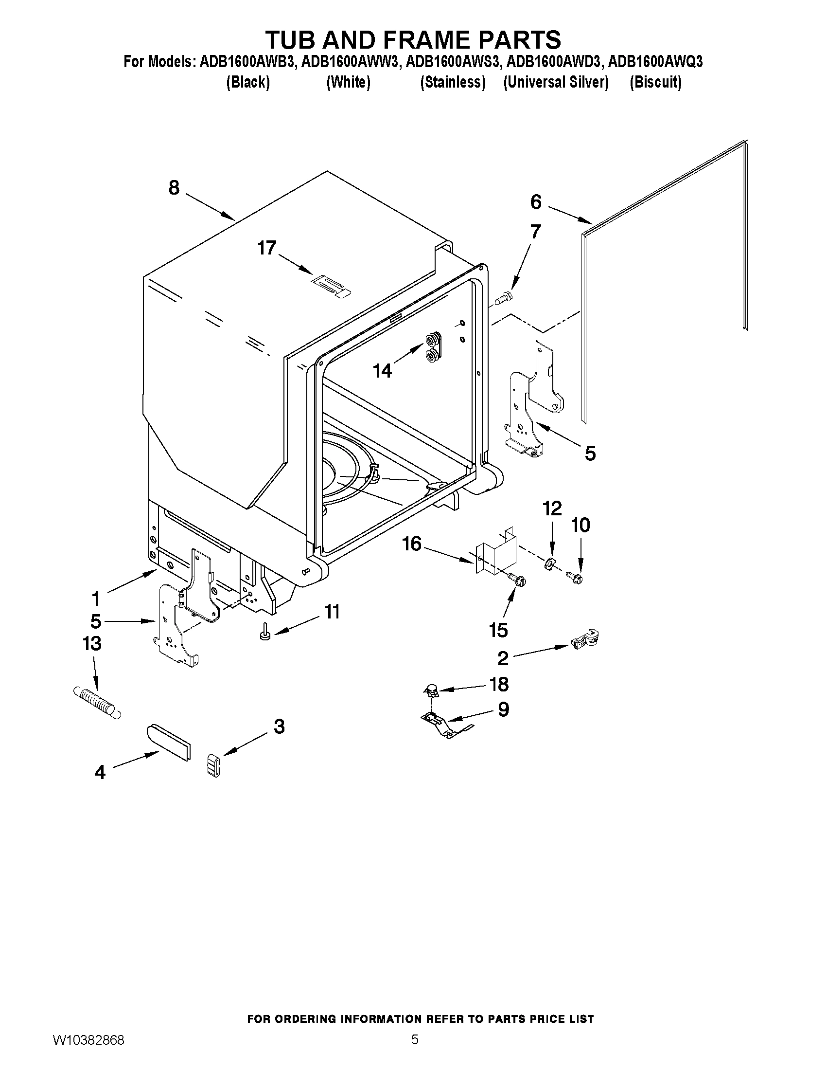 05 - TUB AND FRAME PARTS