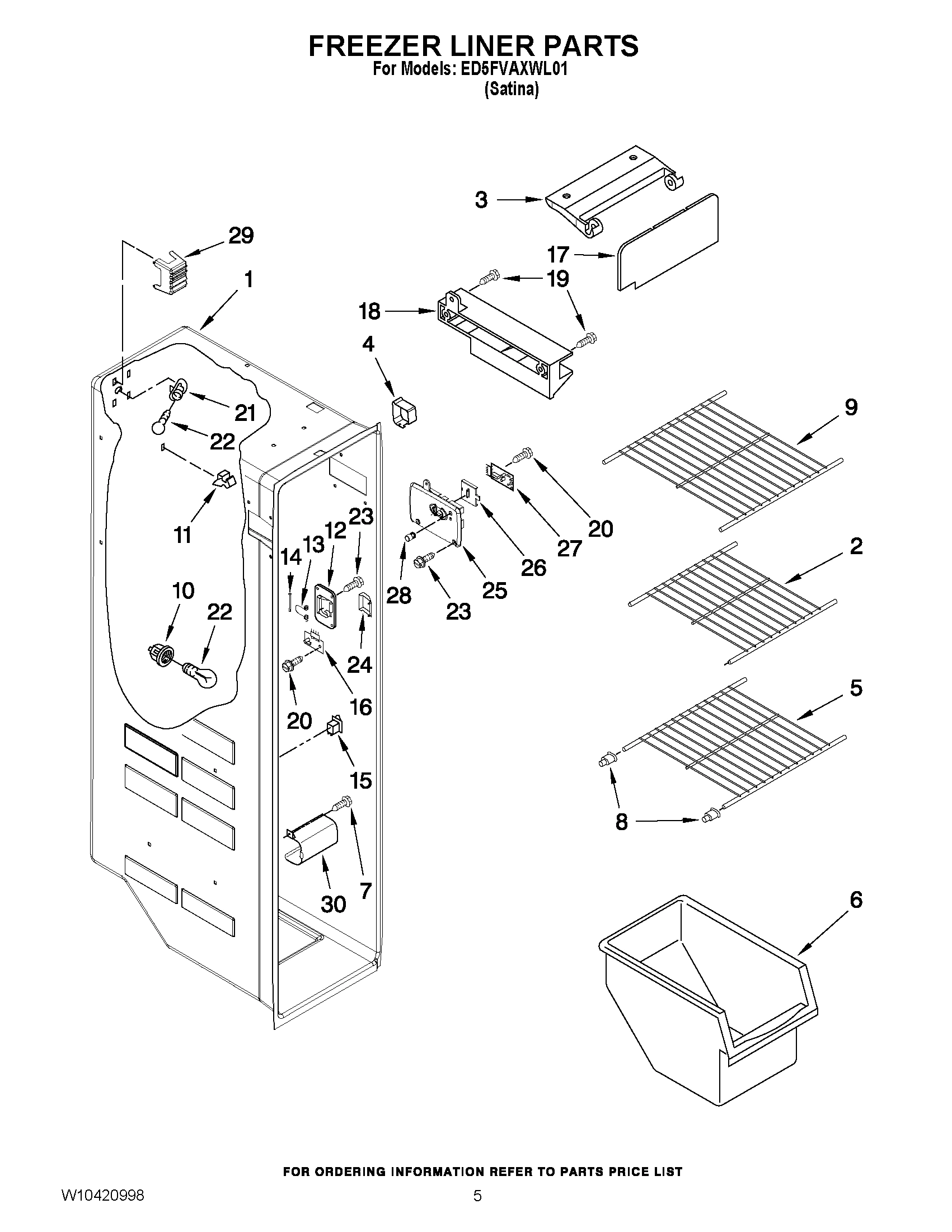 04 - FREEZER LINER PARTS