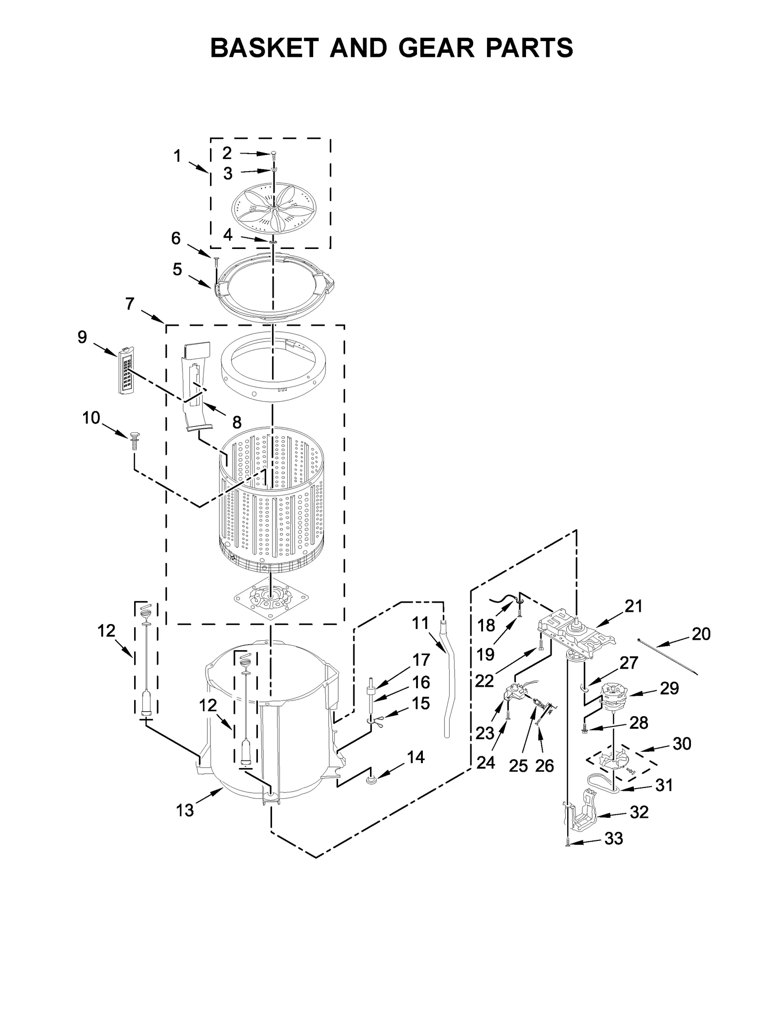 BASKET AND GEAR PARTS