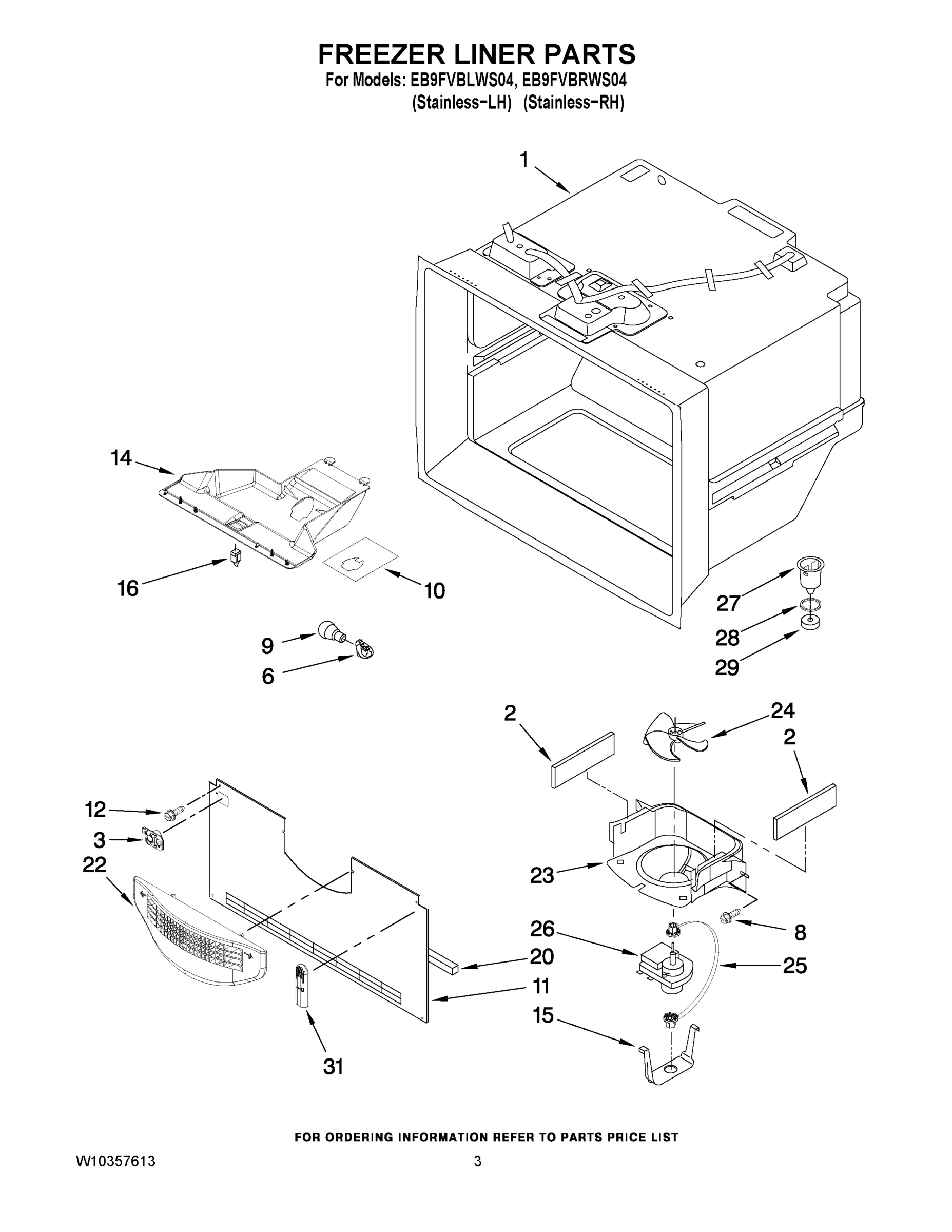 02 - FREEZER LINER PARTS