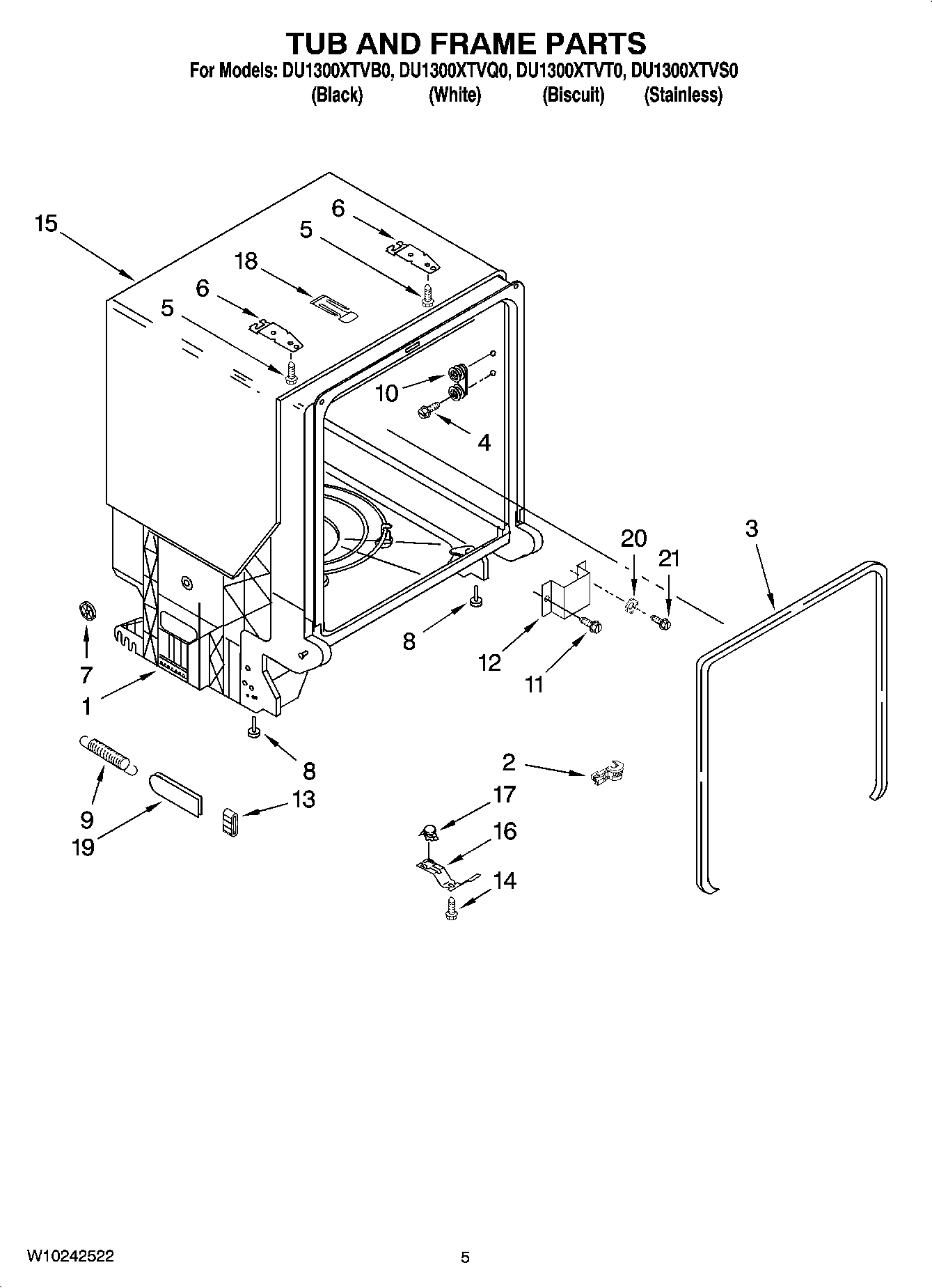 05 - TUB AND FRAME PARTS