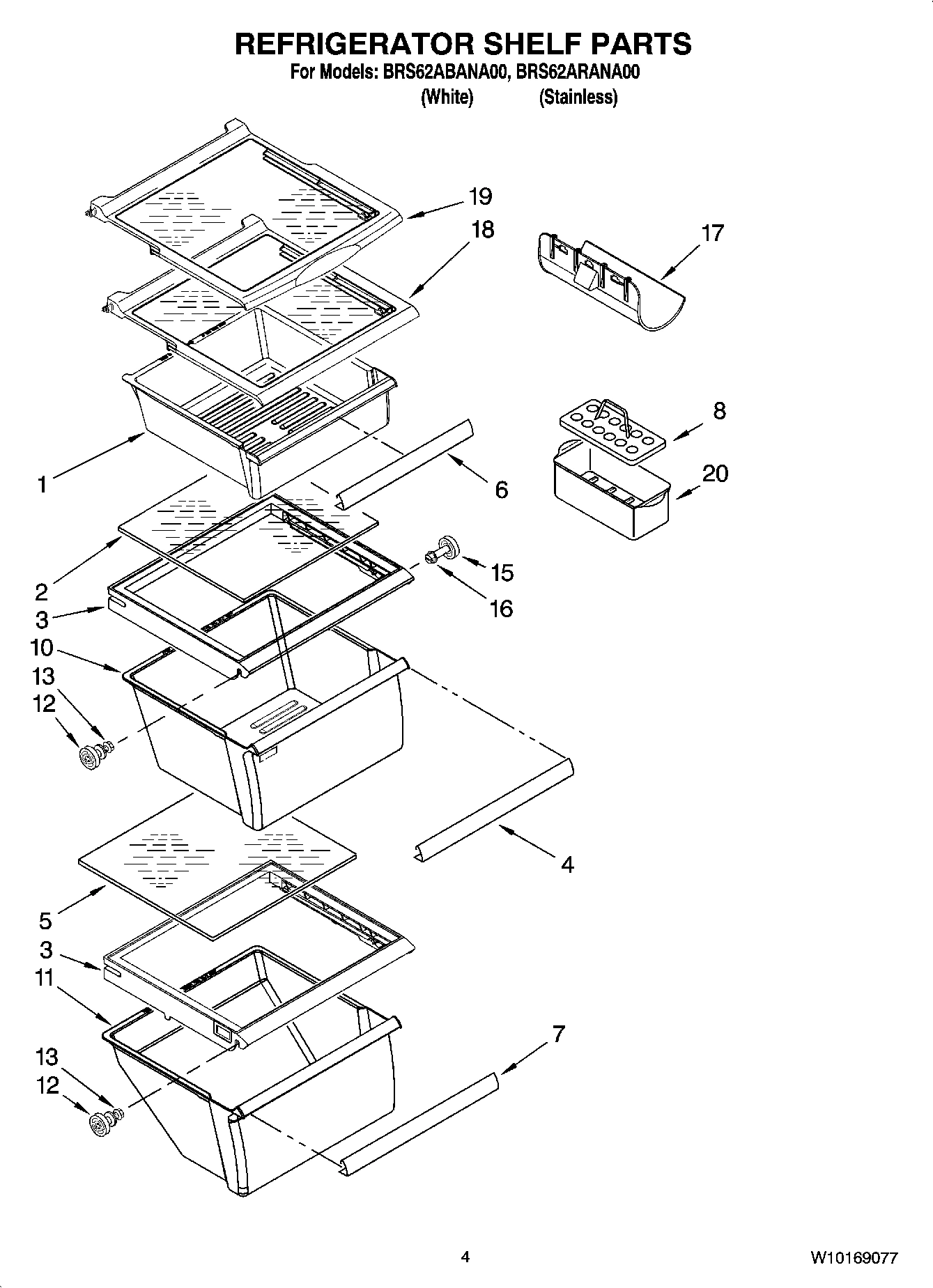 03 - REFRIGERATOR SHELF PARTS