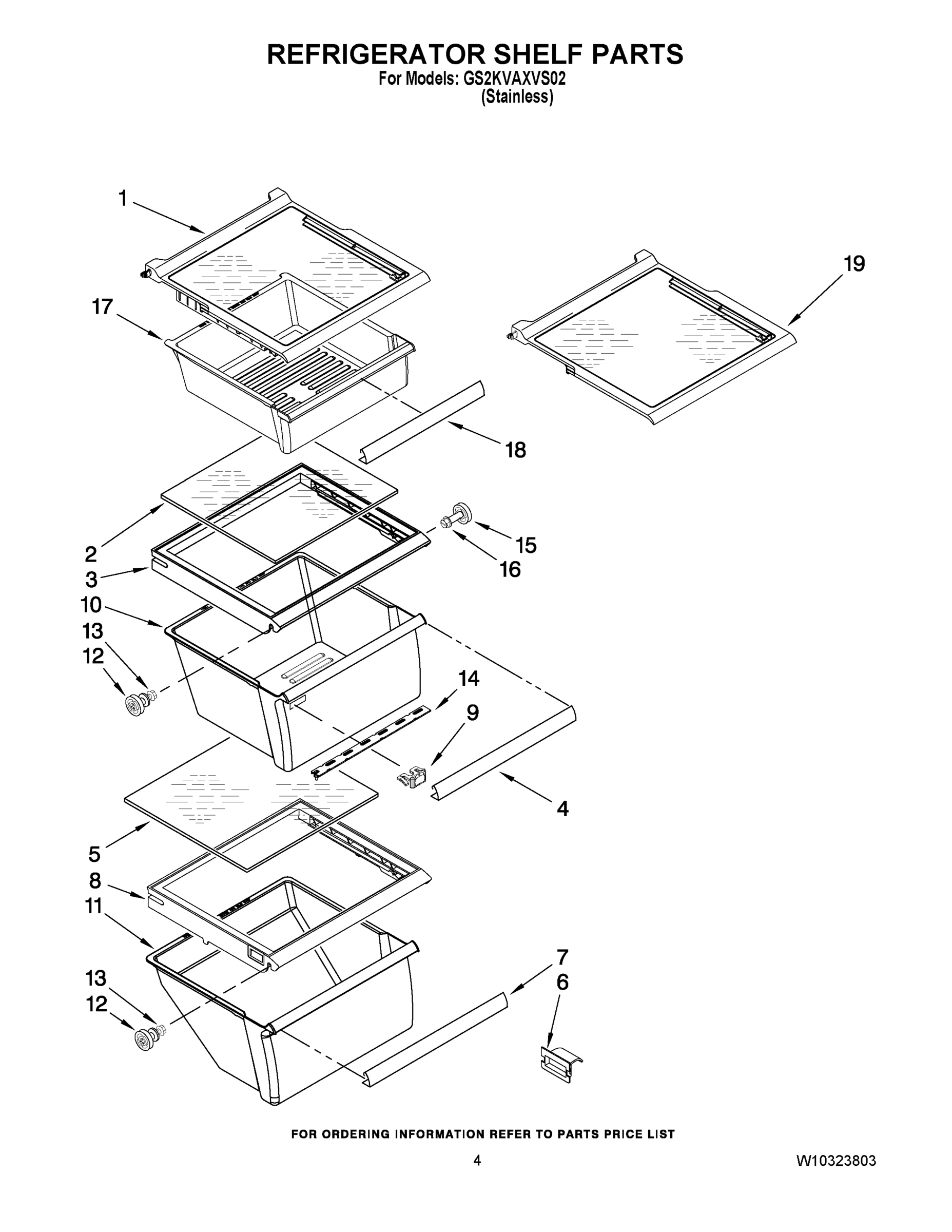 03 - REFRIGERATOR SHELF PARTS