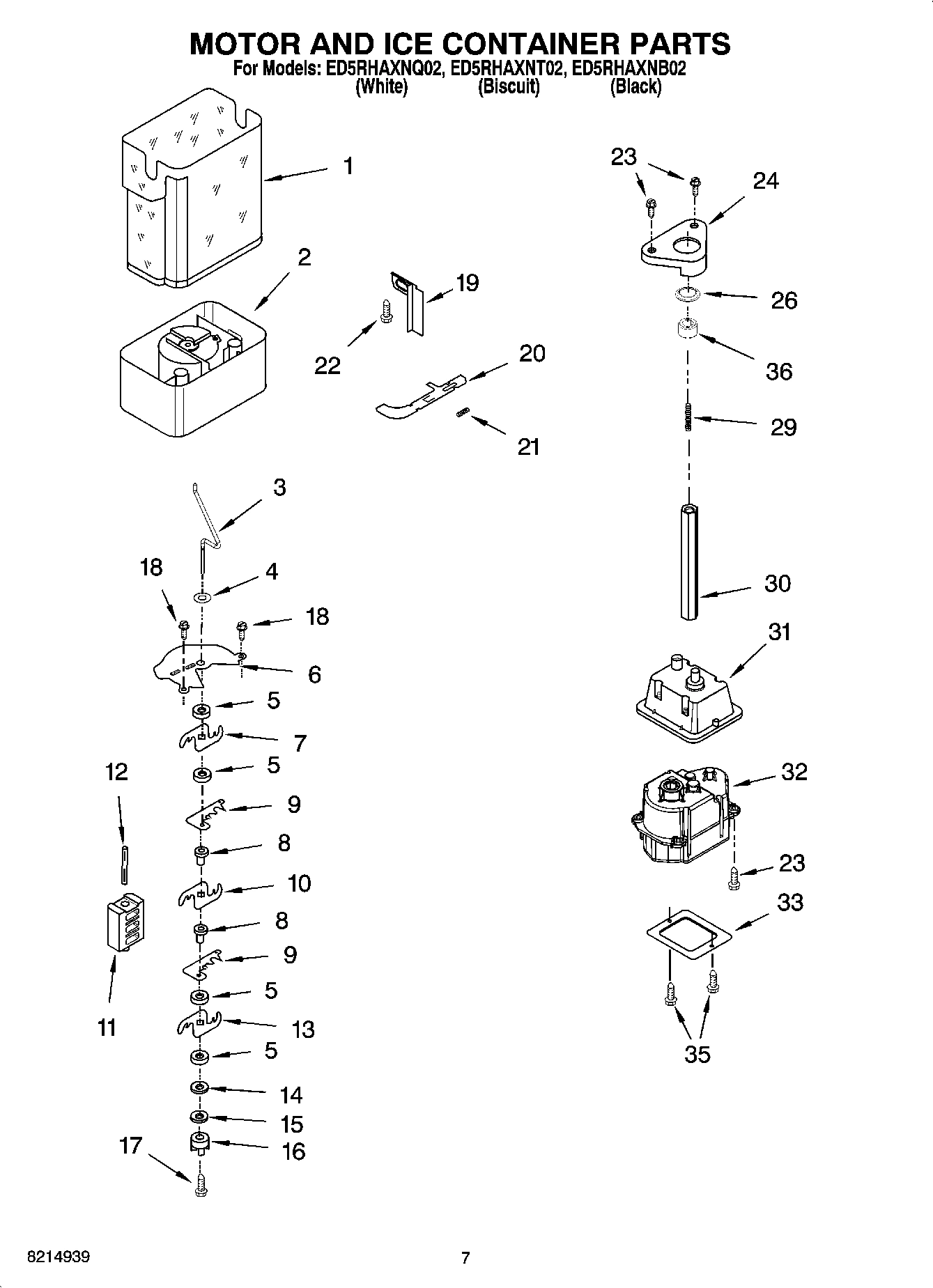 05 - MOTOR AND ICE CONTAINER PARTS