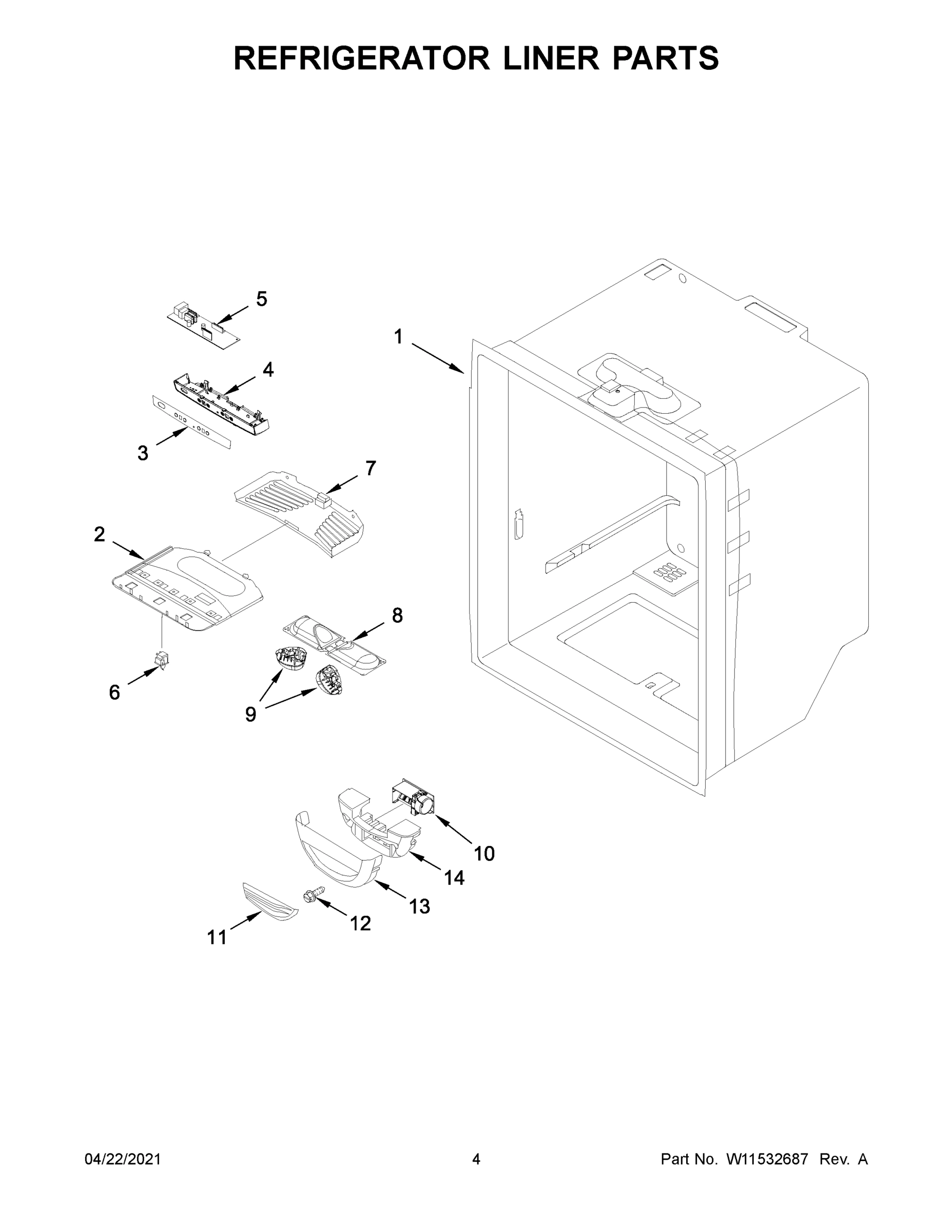 03 - REFRIGERATOR LINER PARTS