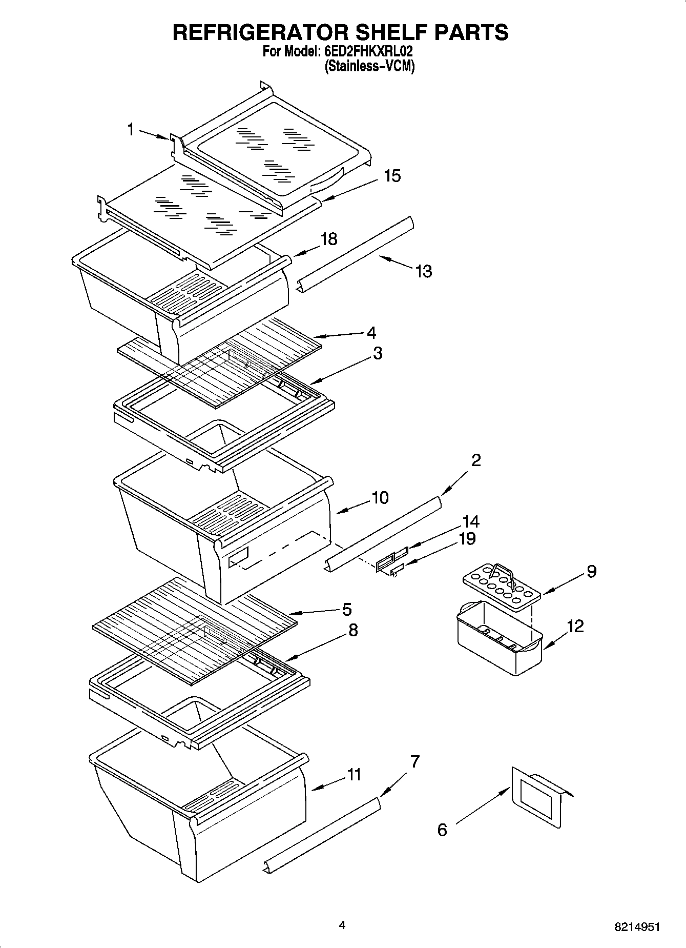 03 - REFRIGERATOR SHELF PARTS