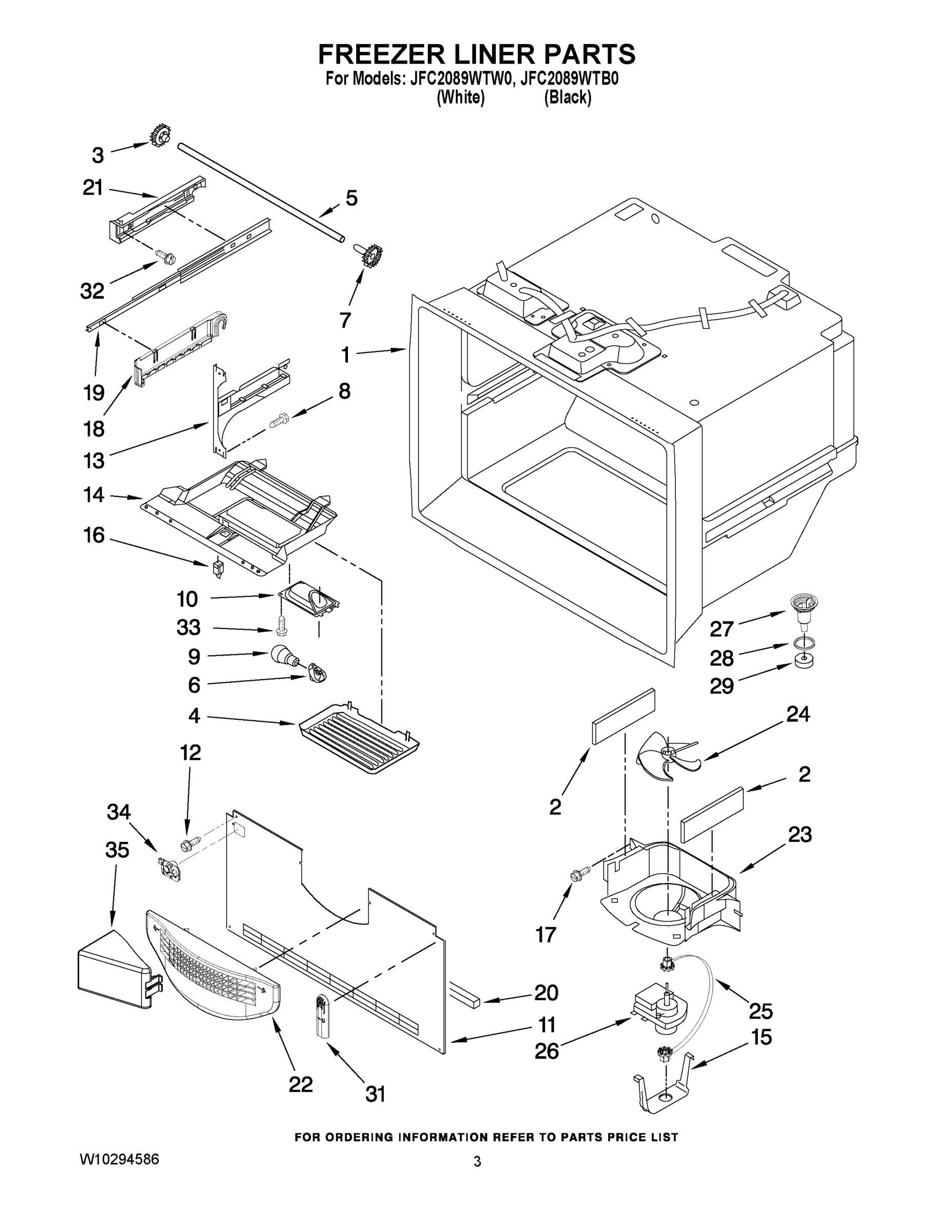 02 - FREEZER LINER PARTS