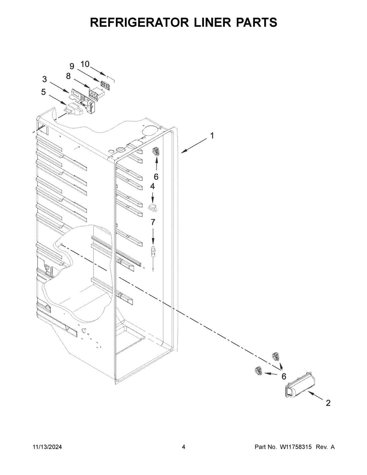 03 - REFRIGERATOR LINER PARTS