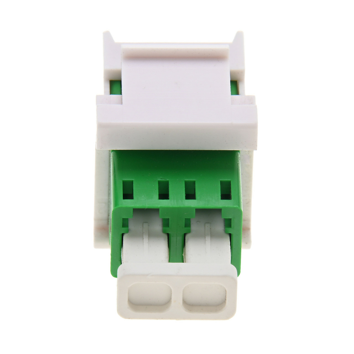 Keystone Jack Fiber Single Mode Green LC APC To LC APC White Keystone Jack Fiber Single Mode Green LC APC To LC APC White
