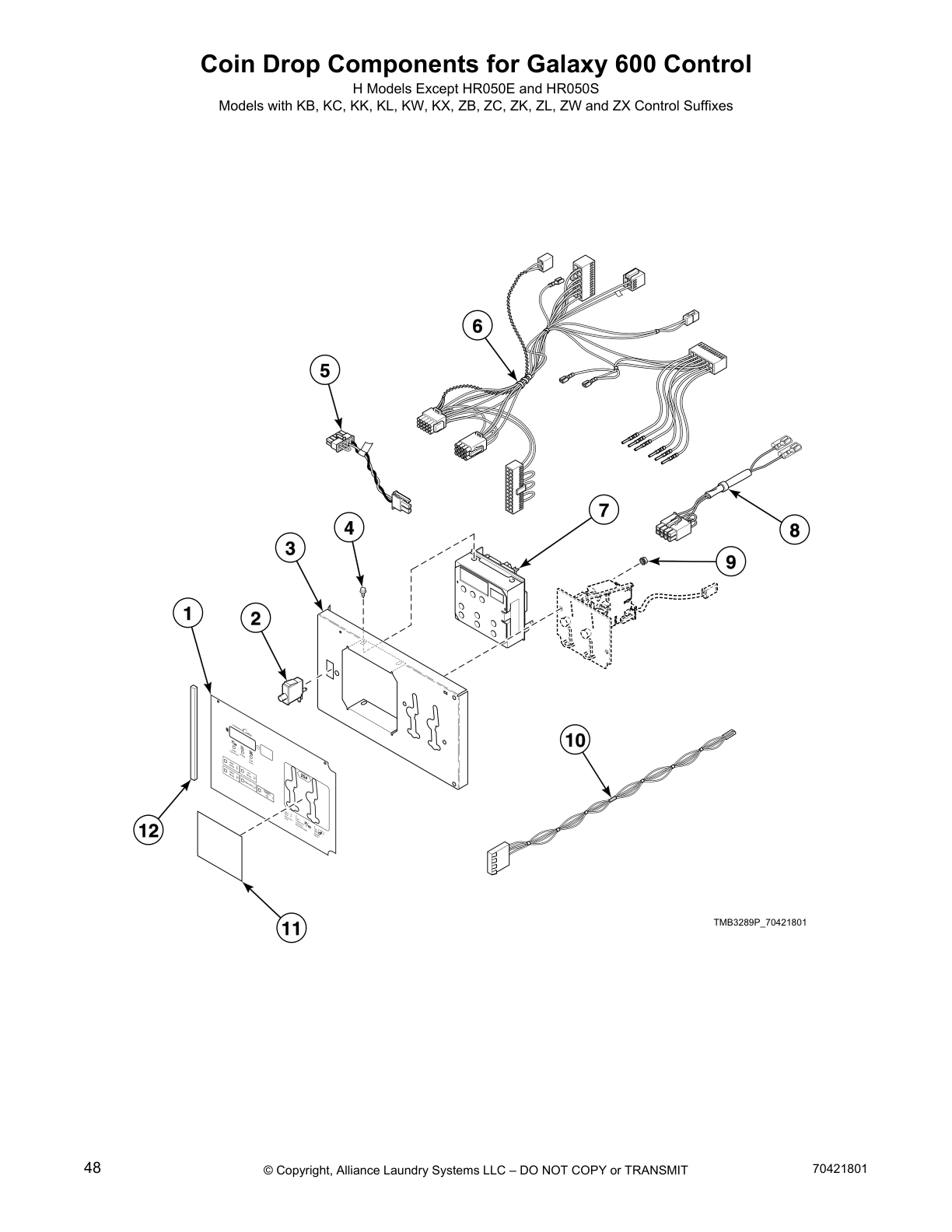 Coin Drop Components for Galaxy 600 Control
