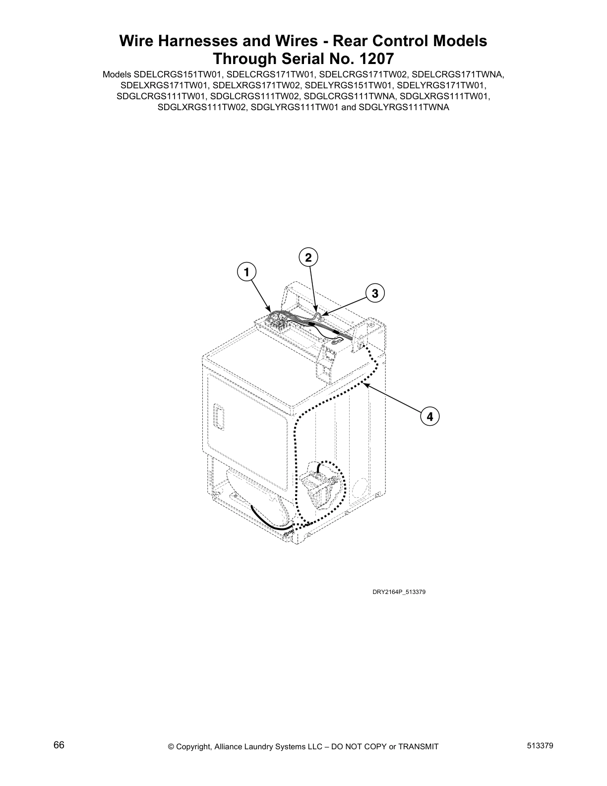 Wire Harnesses and Wires - Rear Control Models 
Through Serial No. 1207