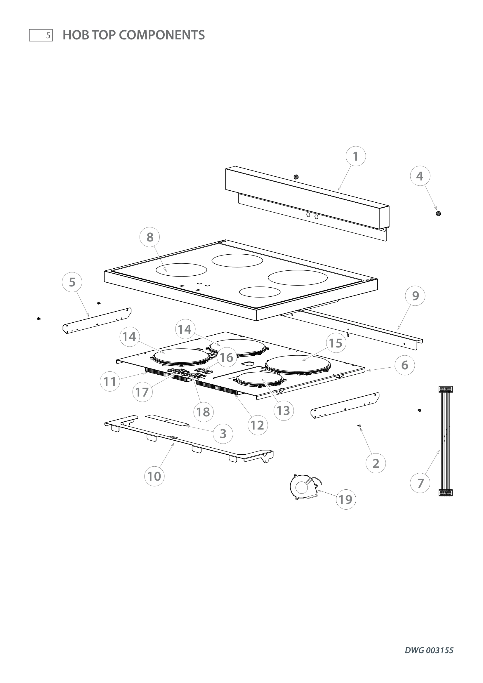 HOB TOP COMPONENTS