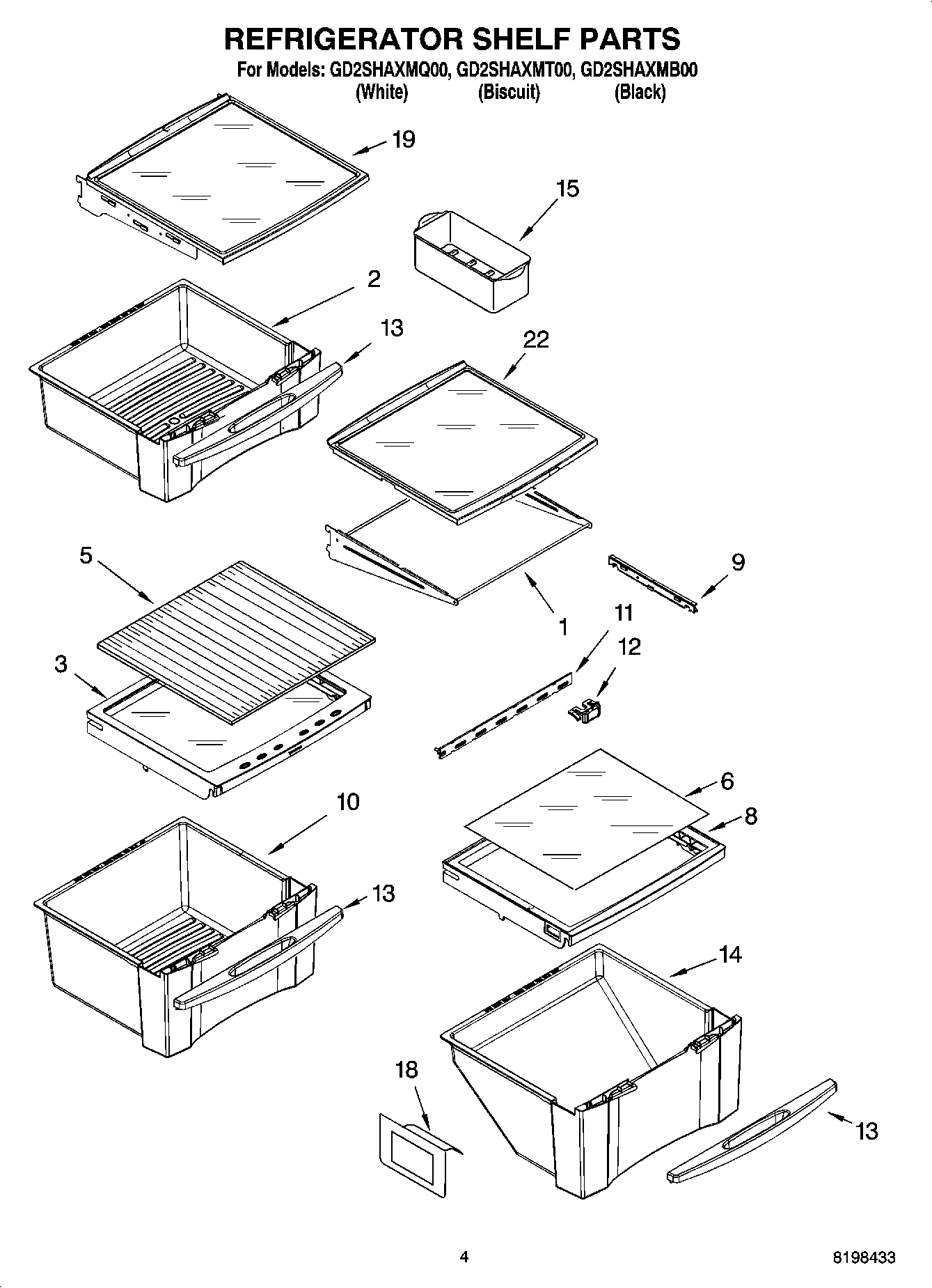 03 - REFRIGERATOR SHELF PARTS