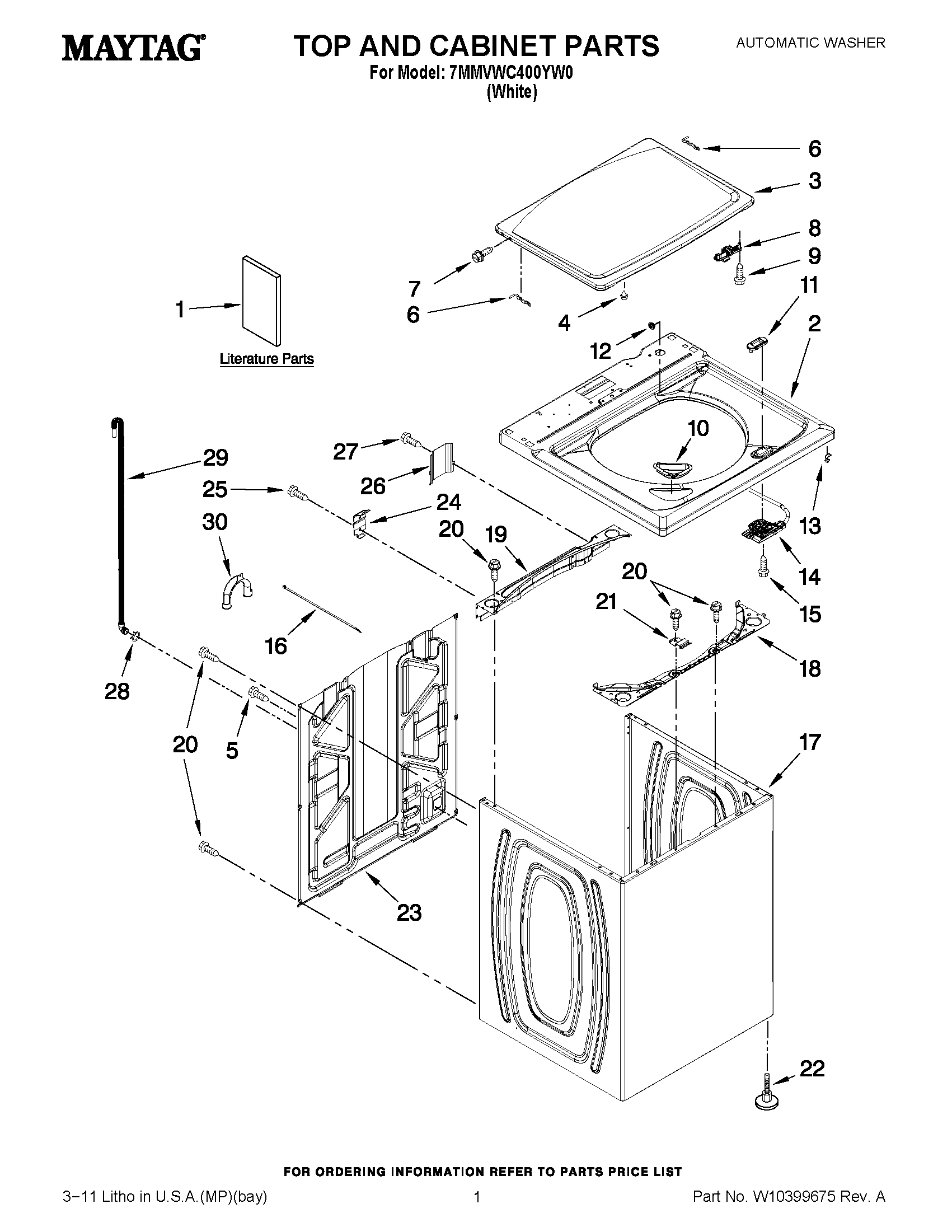 01 - TOP AND CABINET PARTS