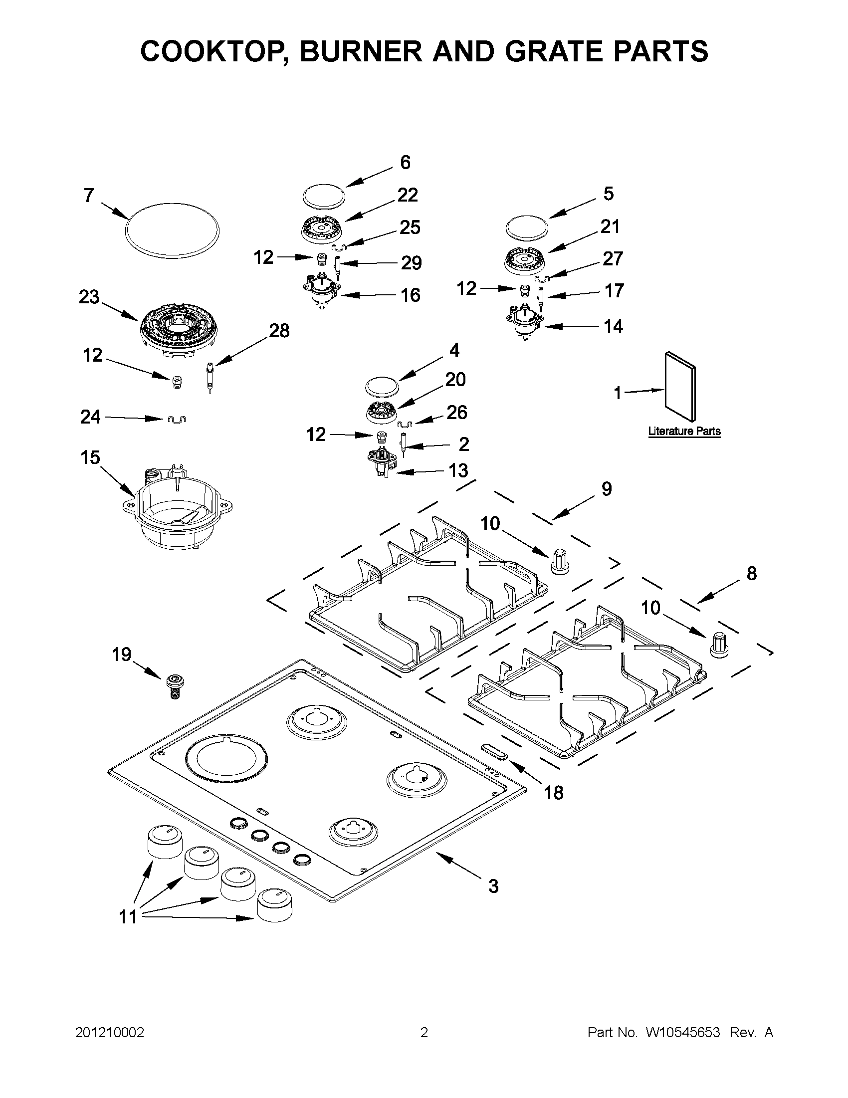 01 - COOKTOP, BURNER AND GRATE PARTS