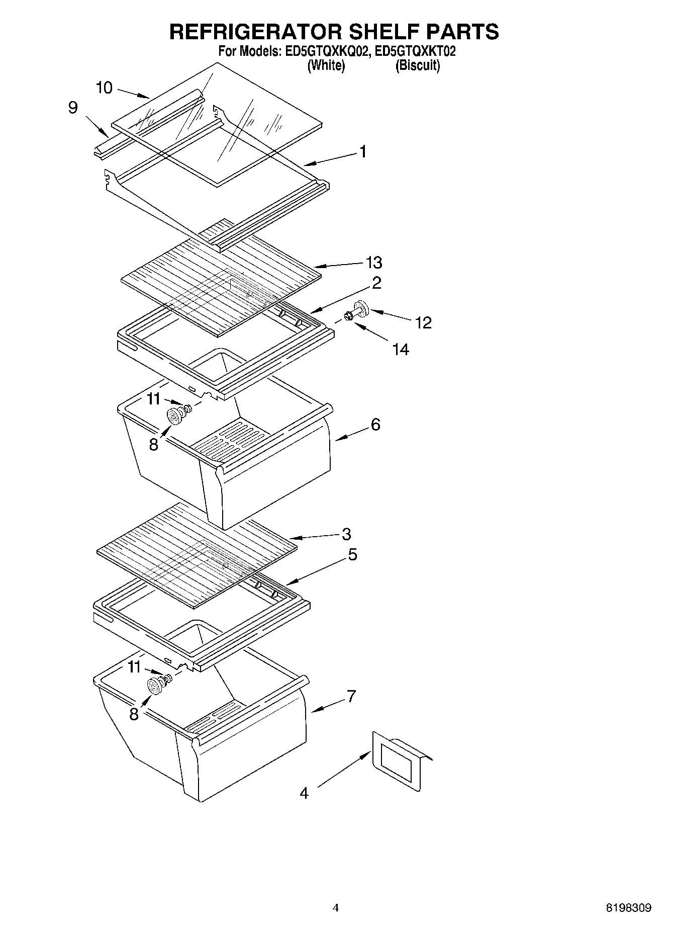 03 - REFRIGERATOR SHELF PARTS