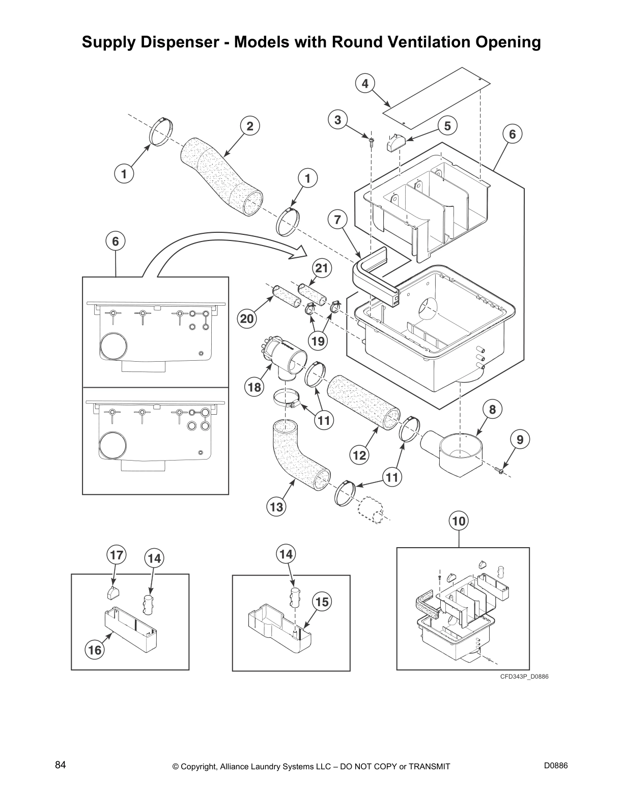 Supply Dispenser - Models with Round Ventilation Opening