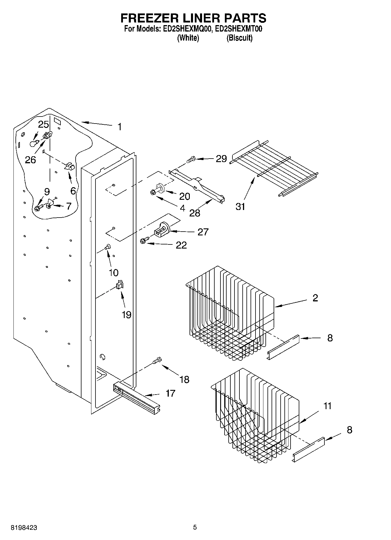 04 - FREEZER LINER PARTS