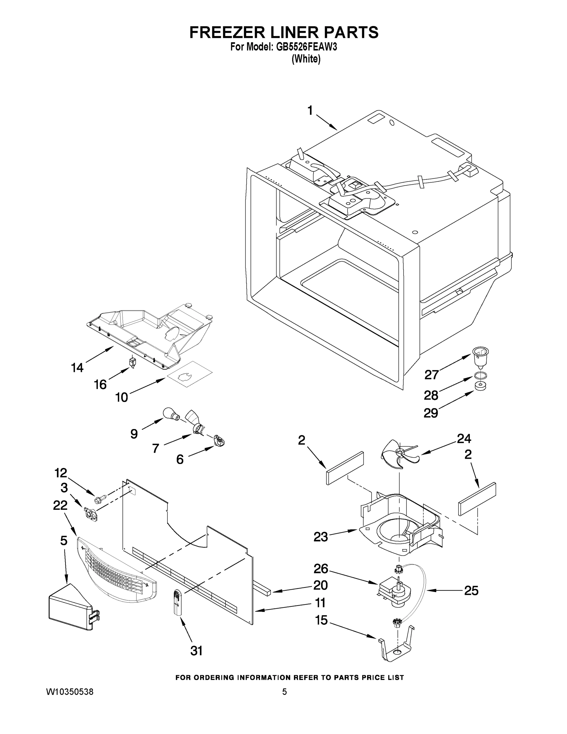 03 - FREEZER LINER PARTS