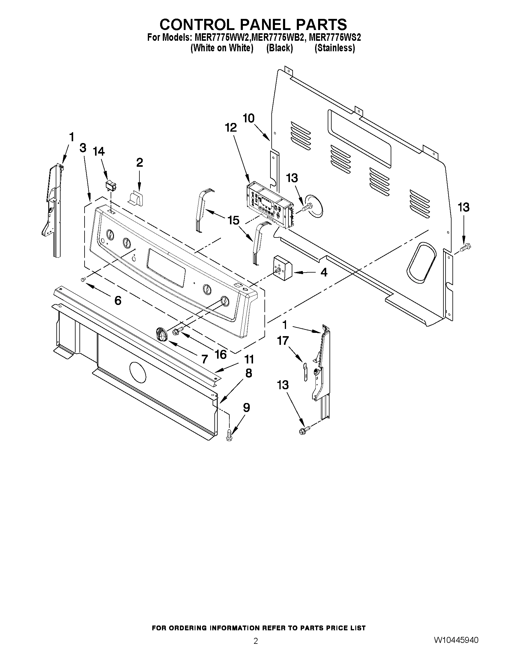 02 - CONTROL PANEL PARTS