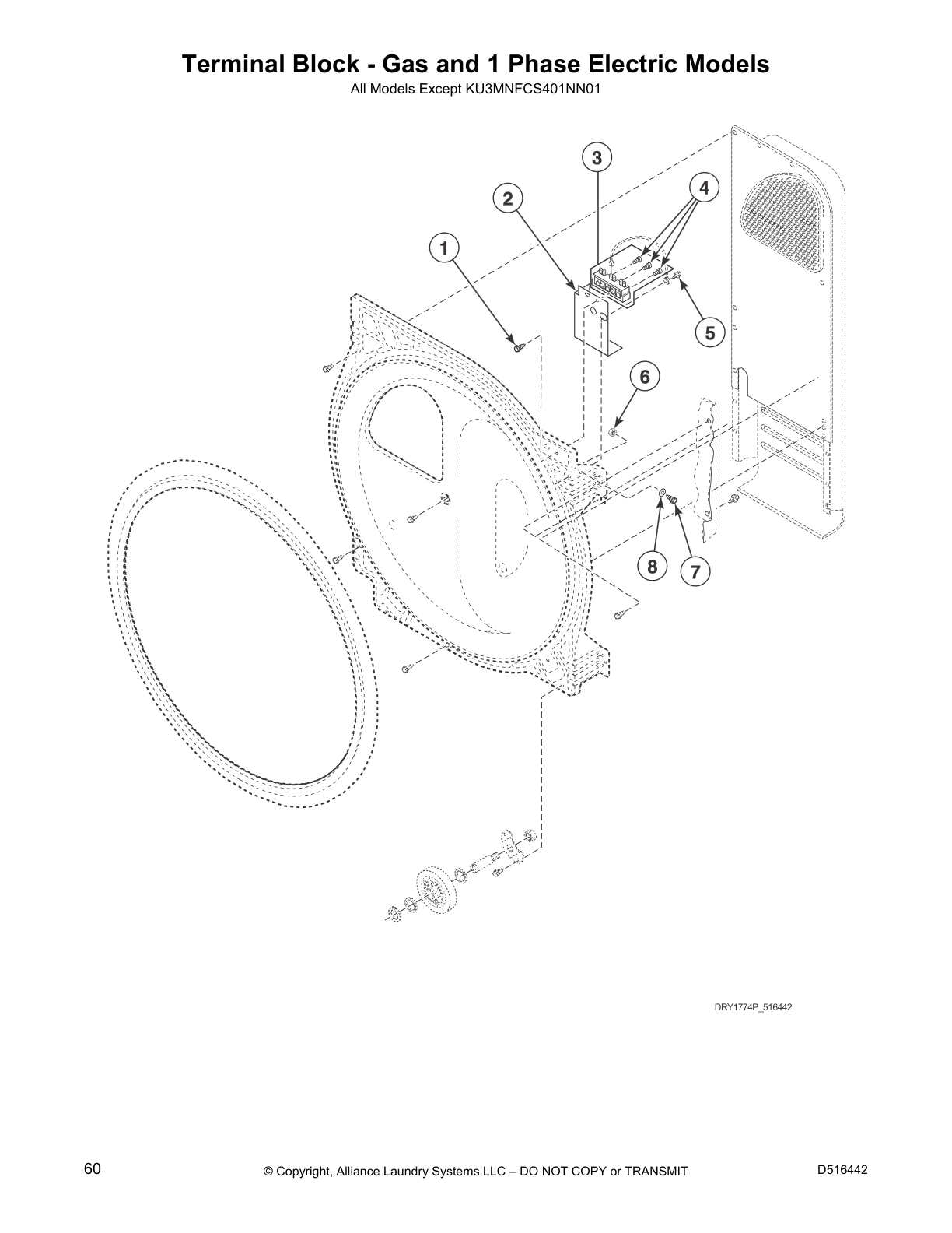 Terminal Block - Gas and 1 Phase Electric Models