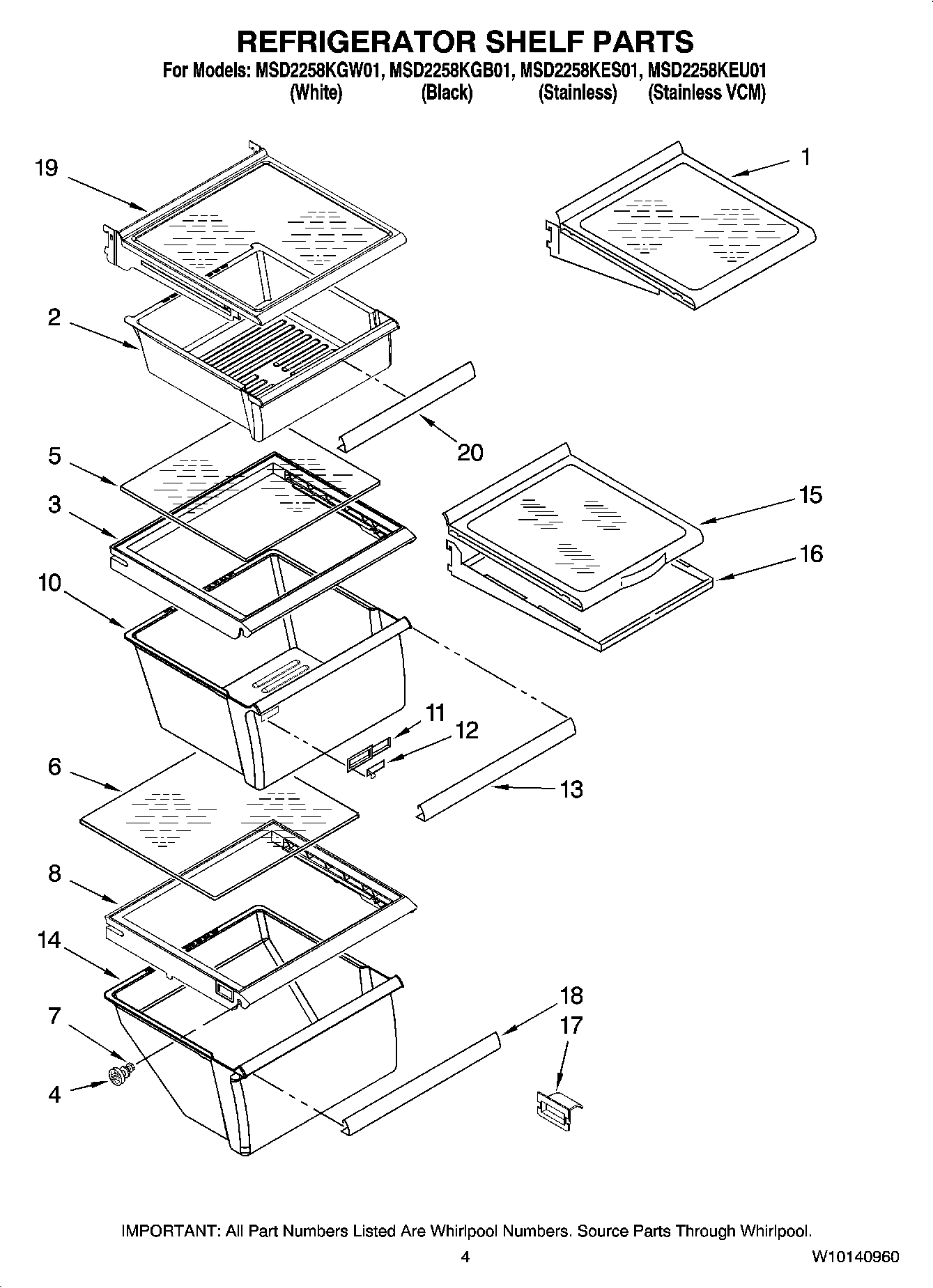 03 - REFRIGERATOR SHELF PARTS