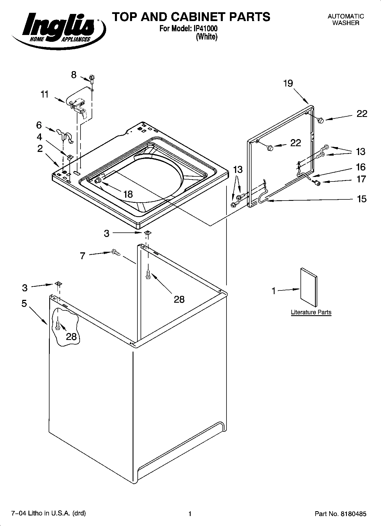 01 - TOP AND CABINET PARTS