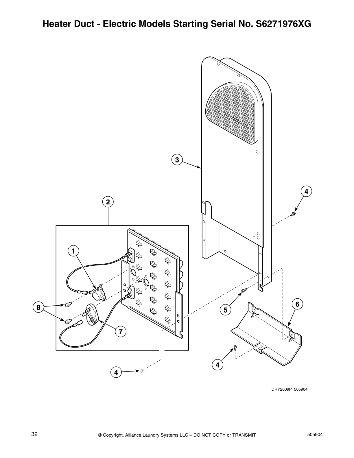 Heater Duct - Electric Models Starting Serial No. S6271976XG