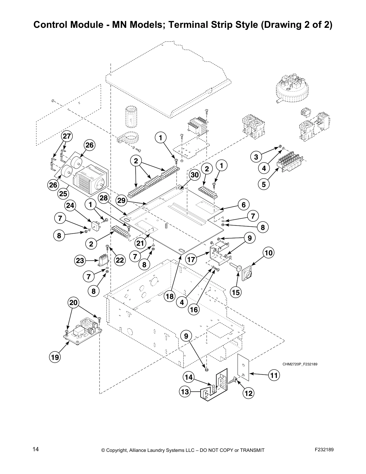 Control Module - MN Models; Terminal Strip Style (Drawing 2 of 2)