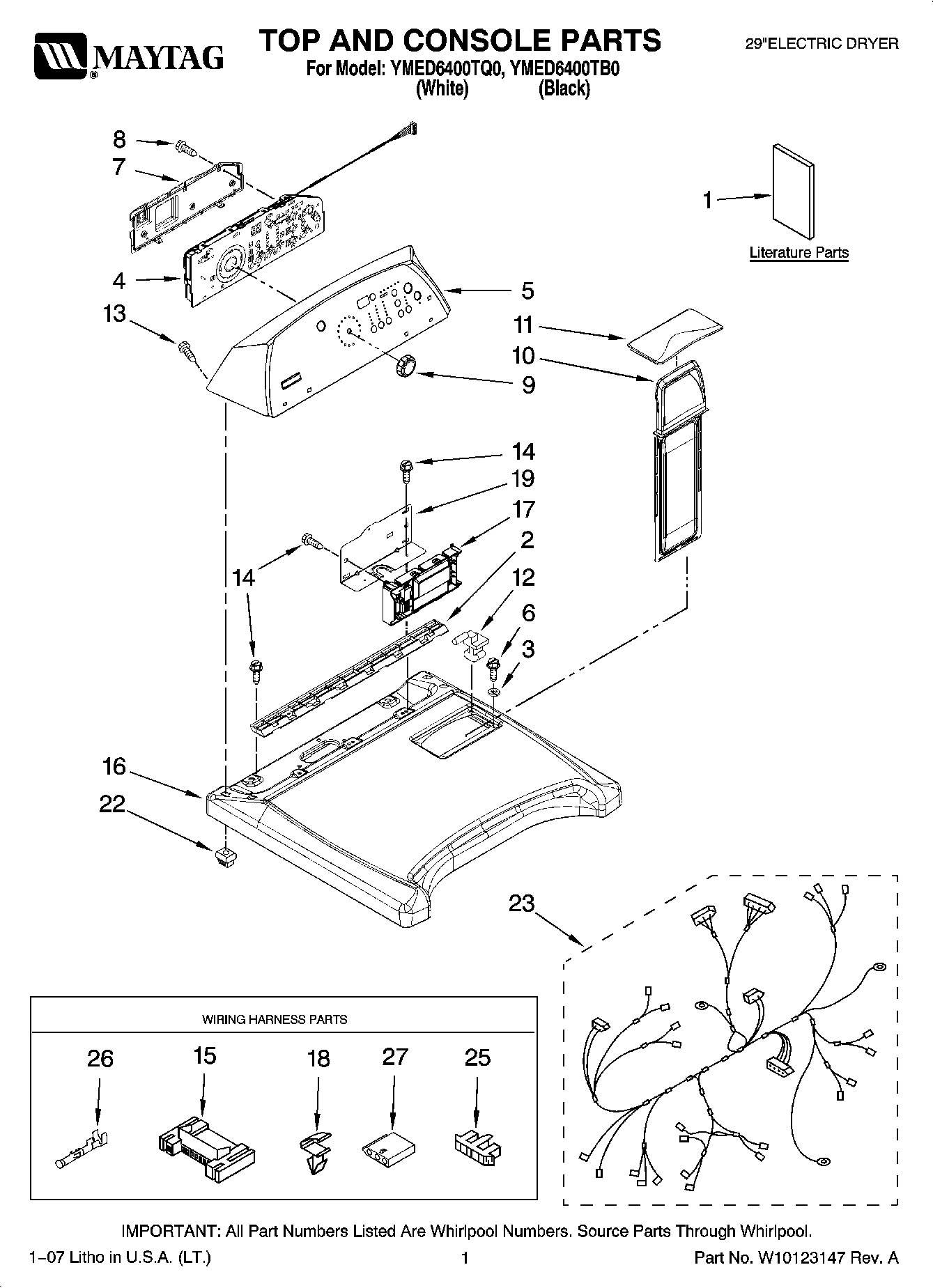01 - TOP AND CONSOLE PARTS
