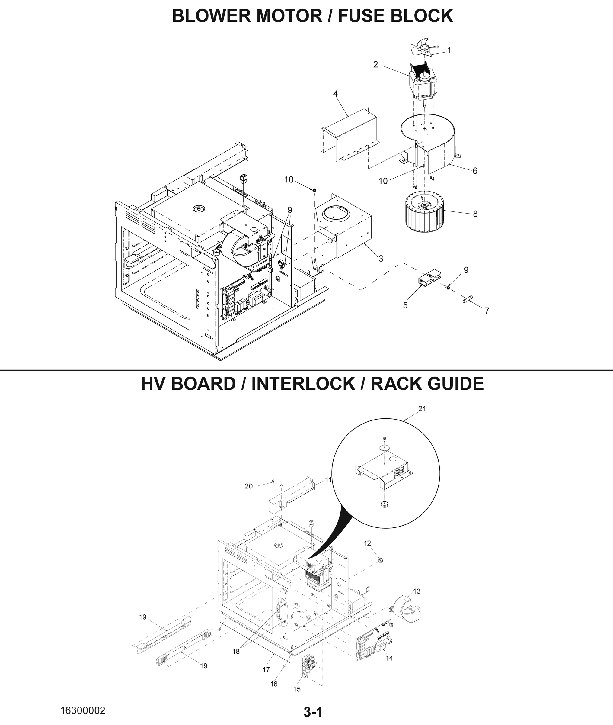BLOWER MOTOR / FUSE BLOCK / HV BOARD / INTERLOCK