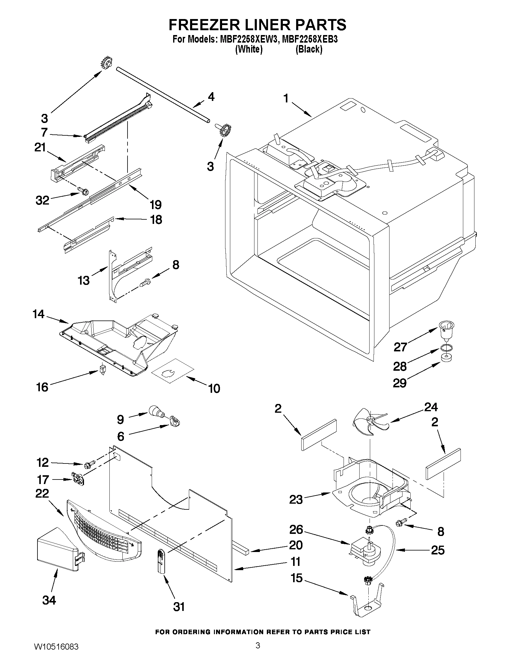 02 - FREEZER LINER PARTS