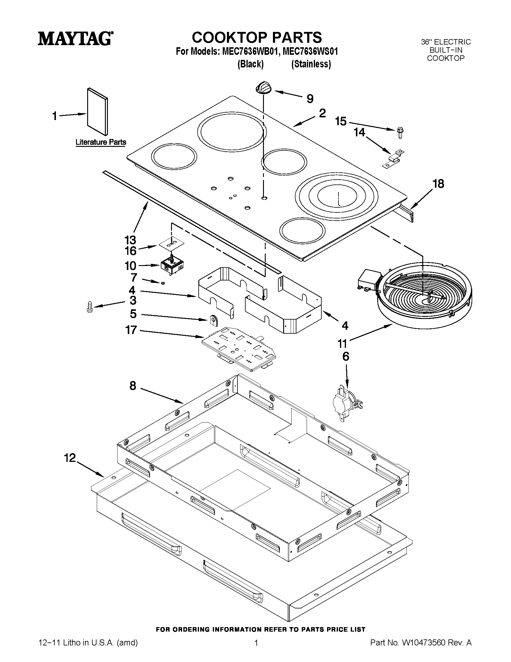 01 - COOKTOP PARTS
