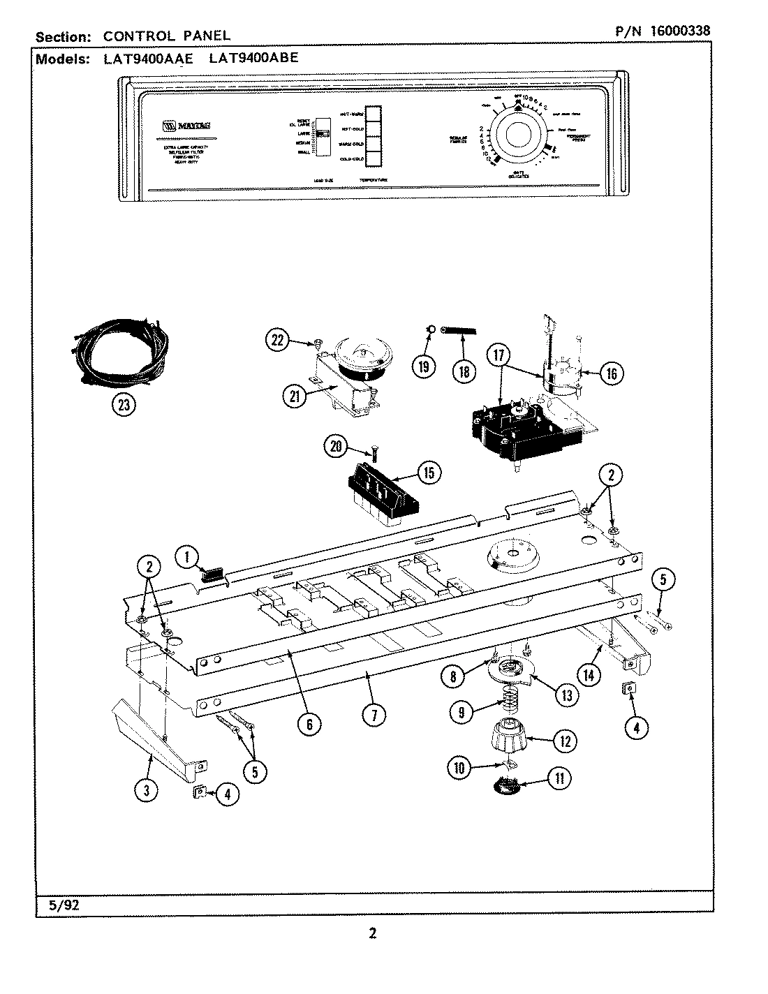 04 - CONTROL PANEL (LAT9400AAE, LAT9400ABE)