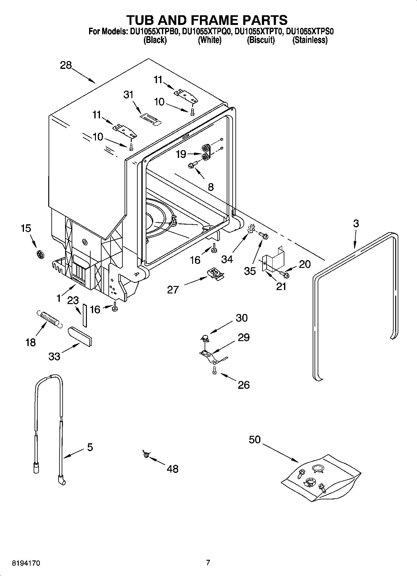 07 - TUB AND FRAME PARTS