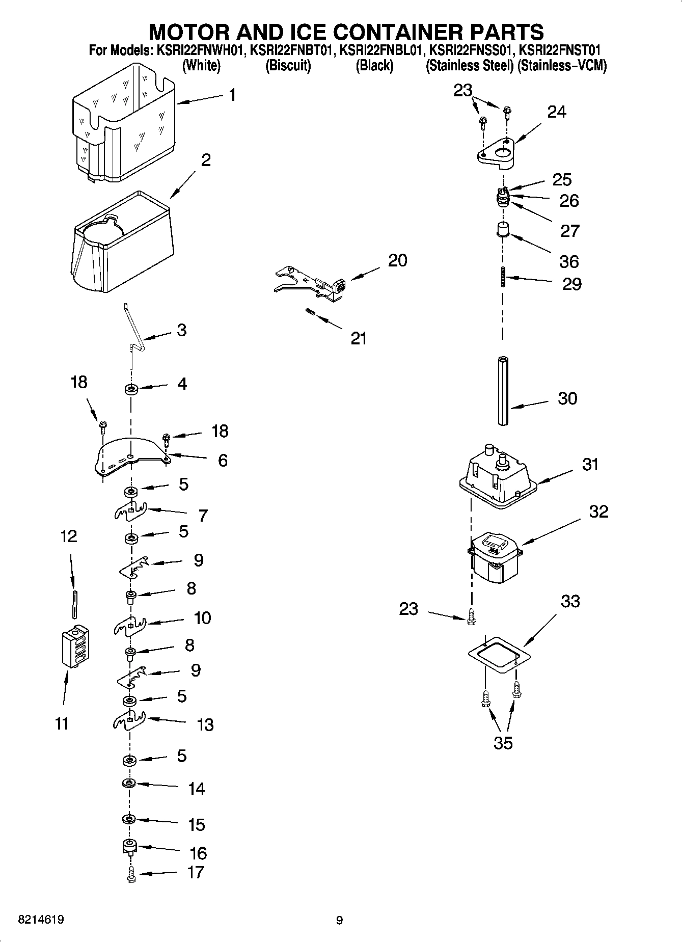 06 - MOTOR AND ICE CONTAINER PARTS