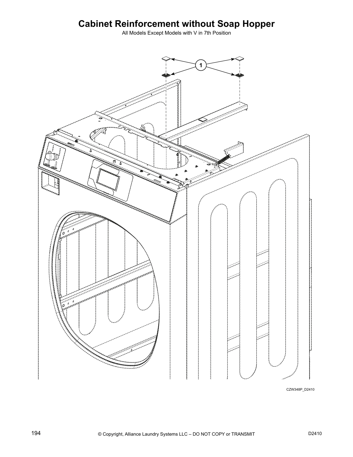 Cabinet Reinforcement without Soap Hopper