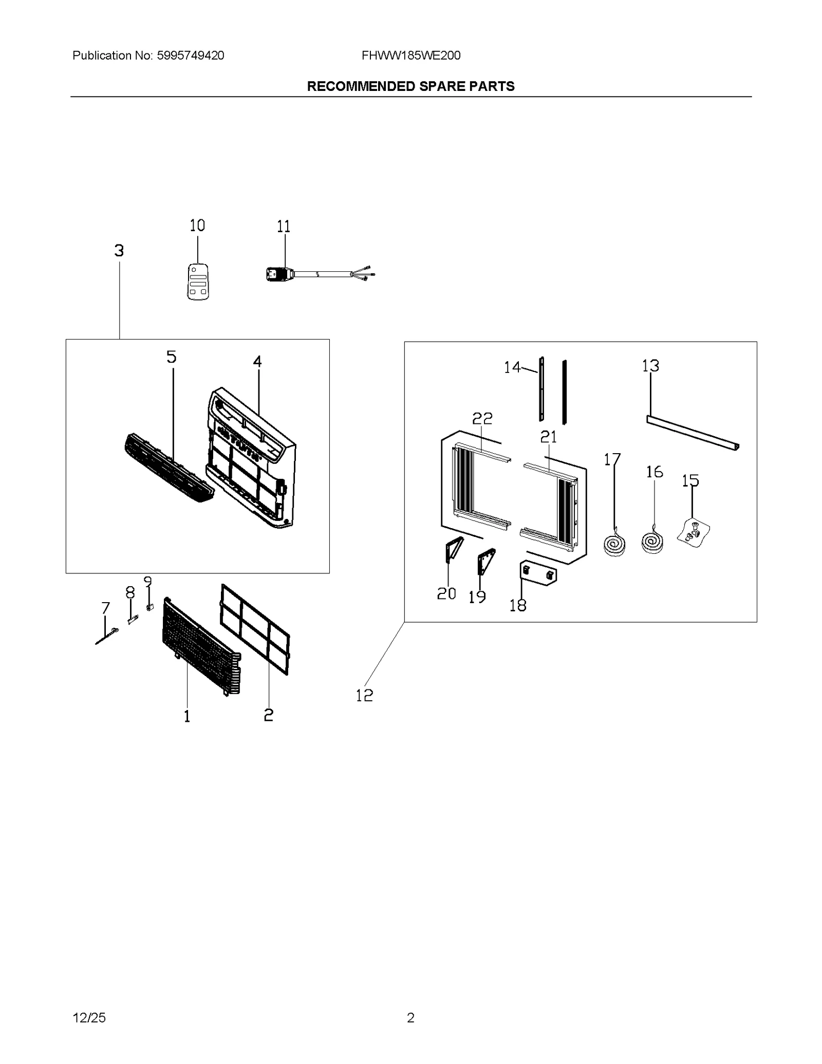 RECOMMENDED SPARE PARTS