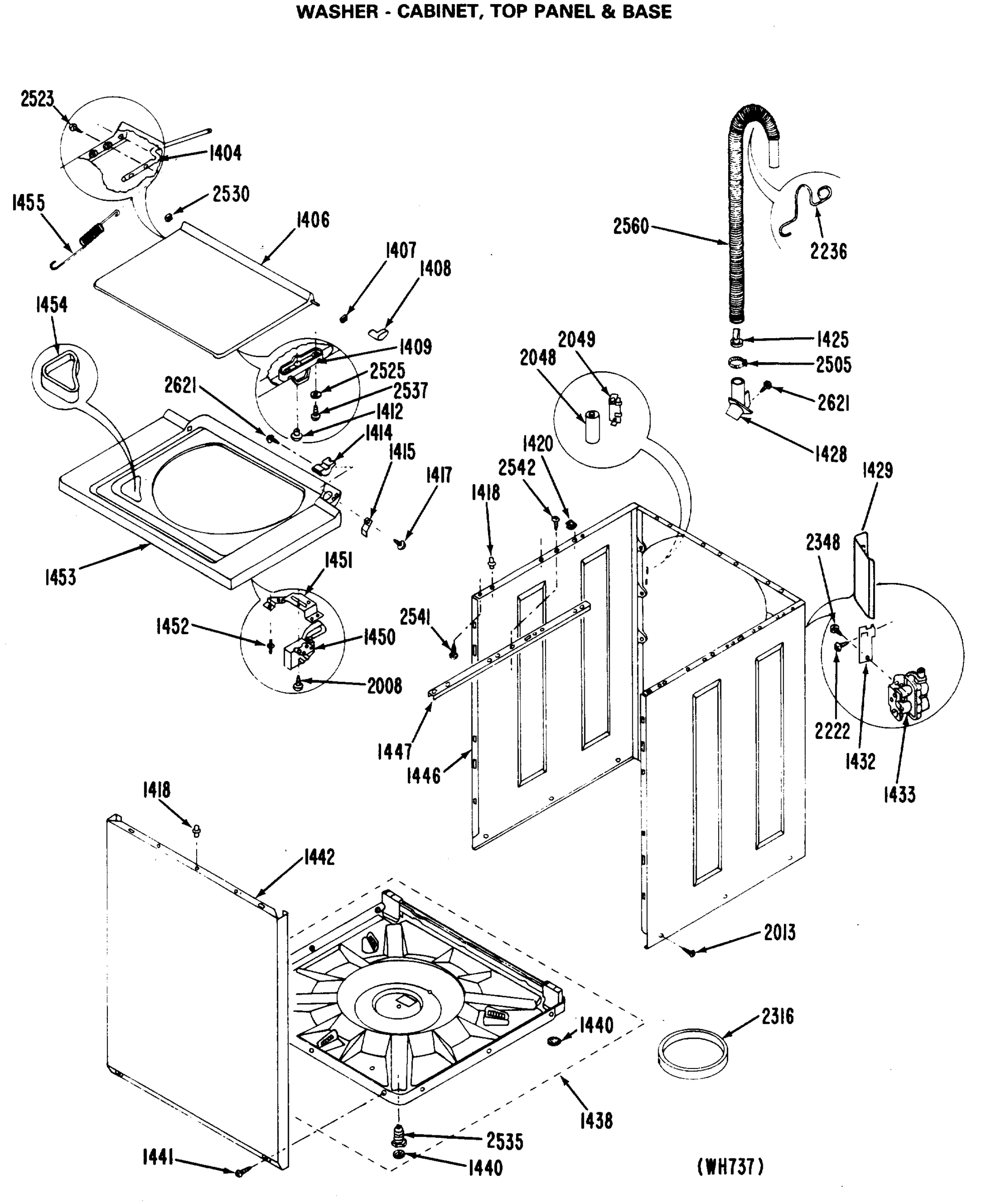 WASHER - CABINET, TOP PANEL & BASE